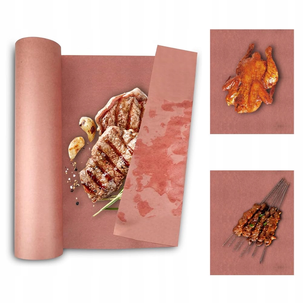 Řeznický papír Kraft Bbq 45x1500 cm růžový, odolný proti mastnotě pro Grilování