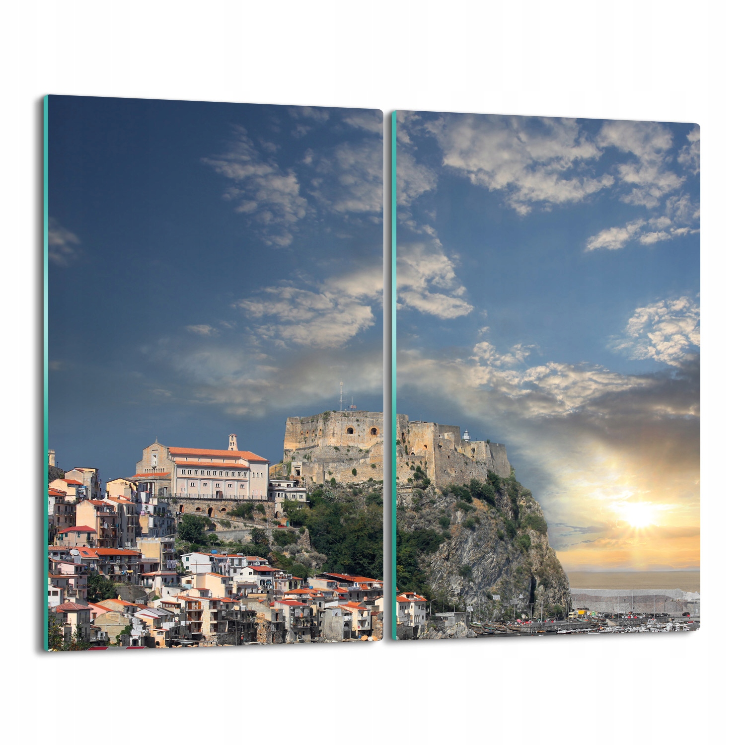 skleněný splashback ze skla Zámek Sicílie 2x 30x52