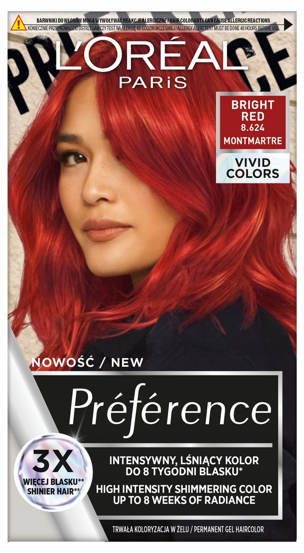 

Farba do włosów LOreal Preference 8.624 Bright Red