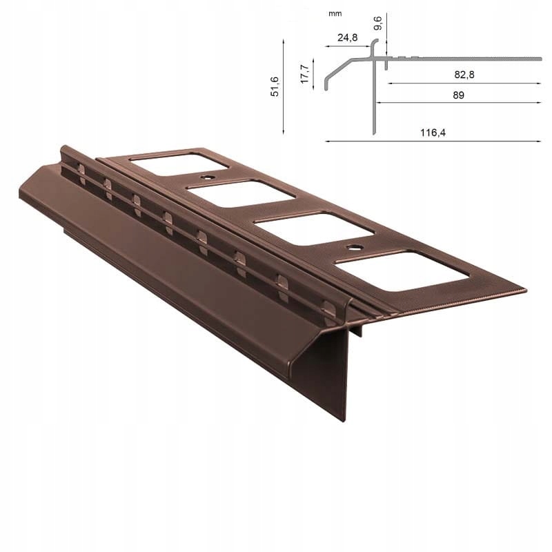 Balkonový terasový Okapový Profil K20R Renoplast Bronz Ral 8019