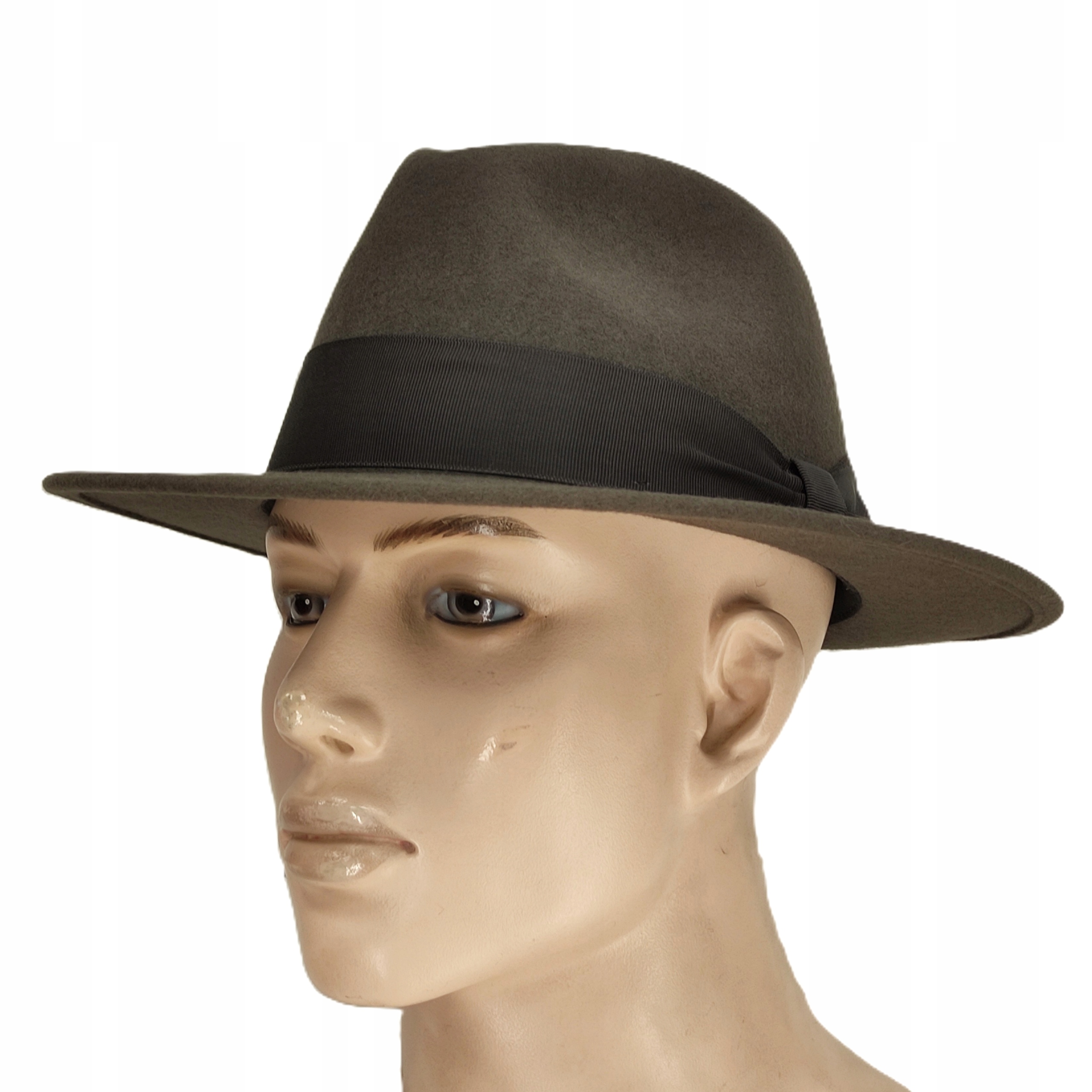 Pánský dámský Šedý Klobouk plst klasický Fedora Borsalino 59 Cm