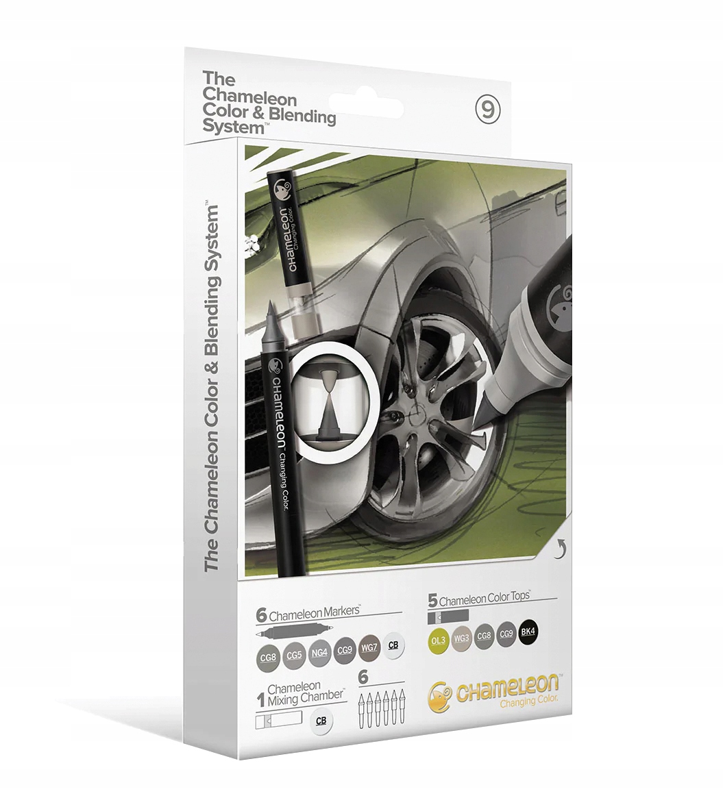Sada popisovačů Chameleon č. 9 6 ks 5 topů