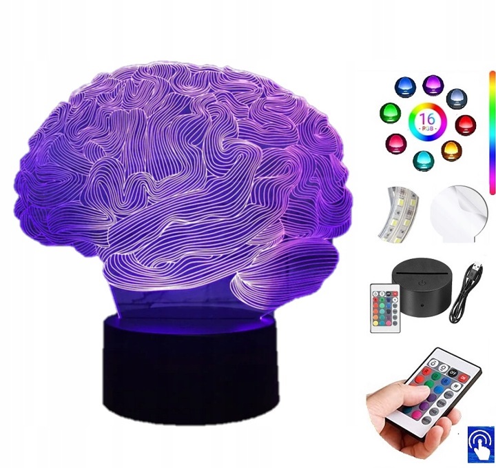 

Lampka na biurko Mózg Synapsa 16kol. Led Plexido
