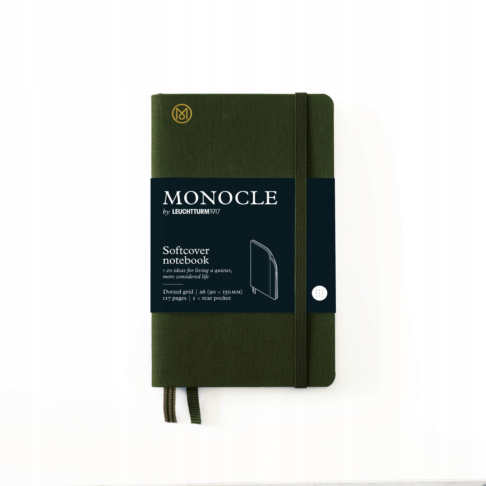 Notatnik Monocle by Leuchtturm1917 Pocket A6, Miękka Oprawa, Kropki, Olive