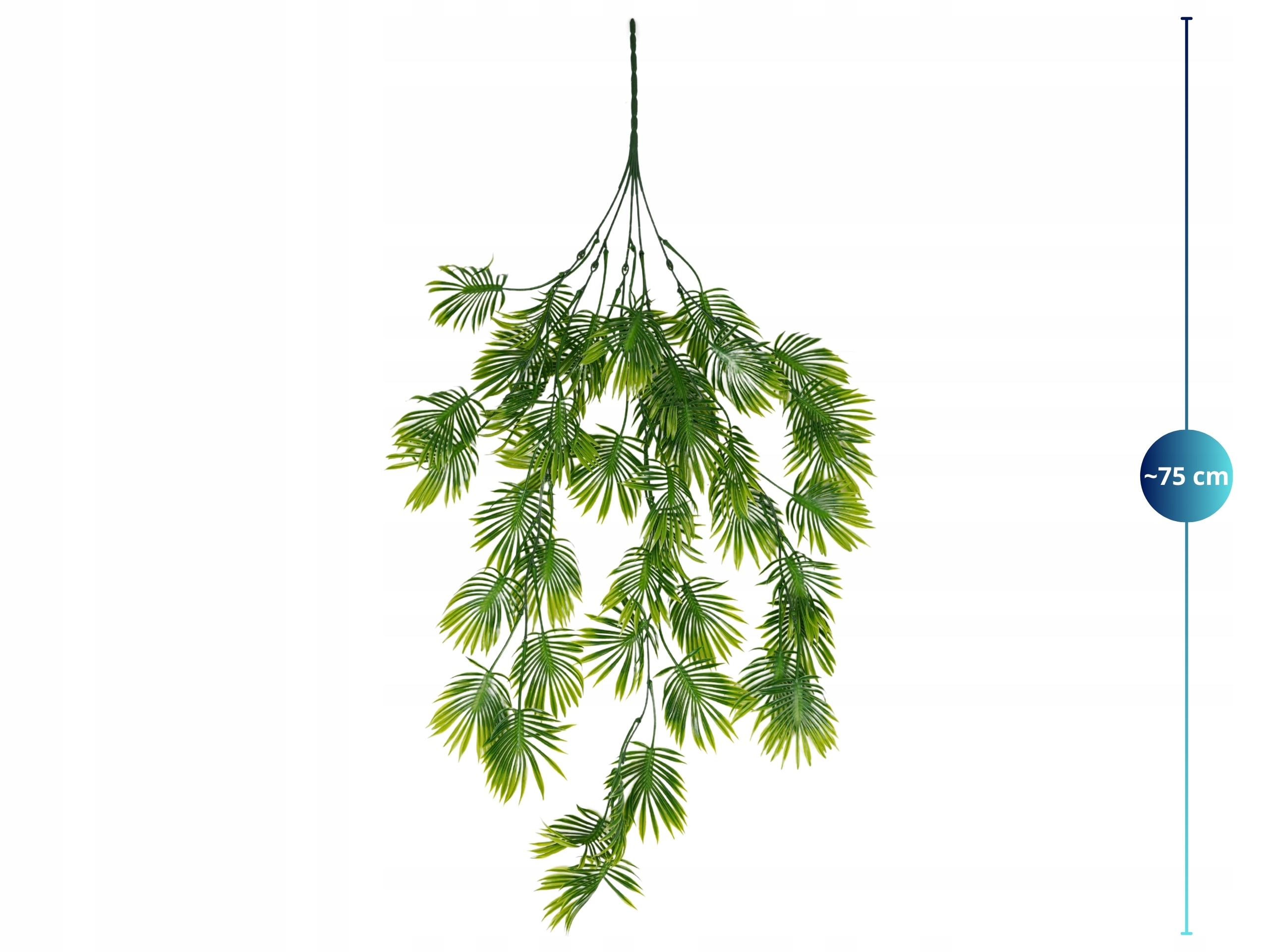 SZTUCZNE LIŚCIE XXL ZIELONE ŚCIANY ROŚLNA WISZĄCA 75CM ZWISAJĄCE GĘSTY ZWIS Stan opakowania oryginalne