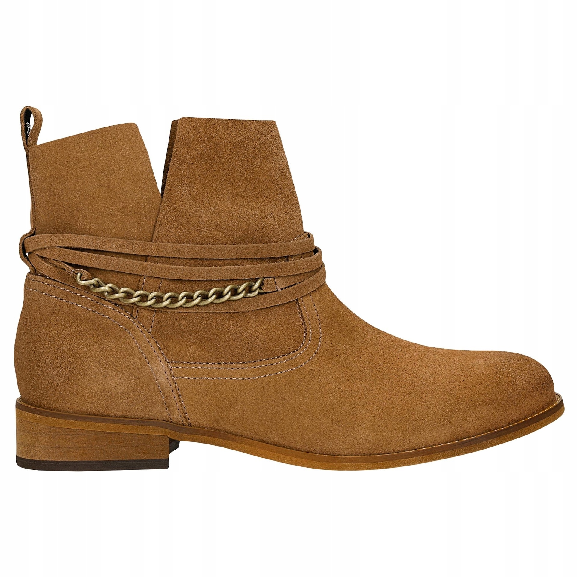 Hnědé dámské kotníkové boty s odnímatelnou ozdobou, velikost vel.