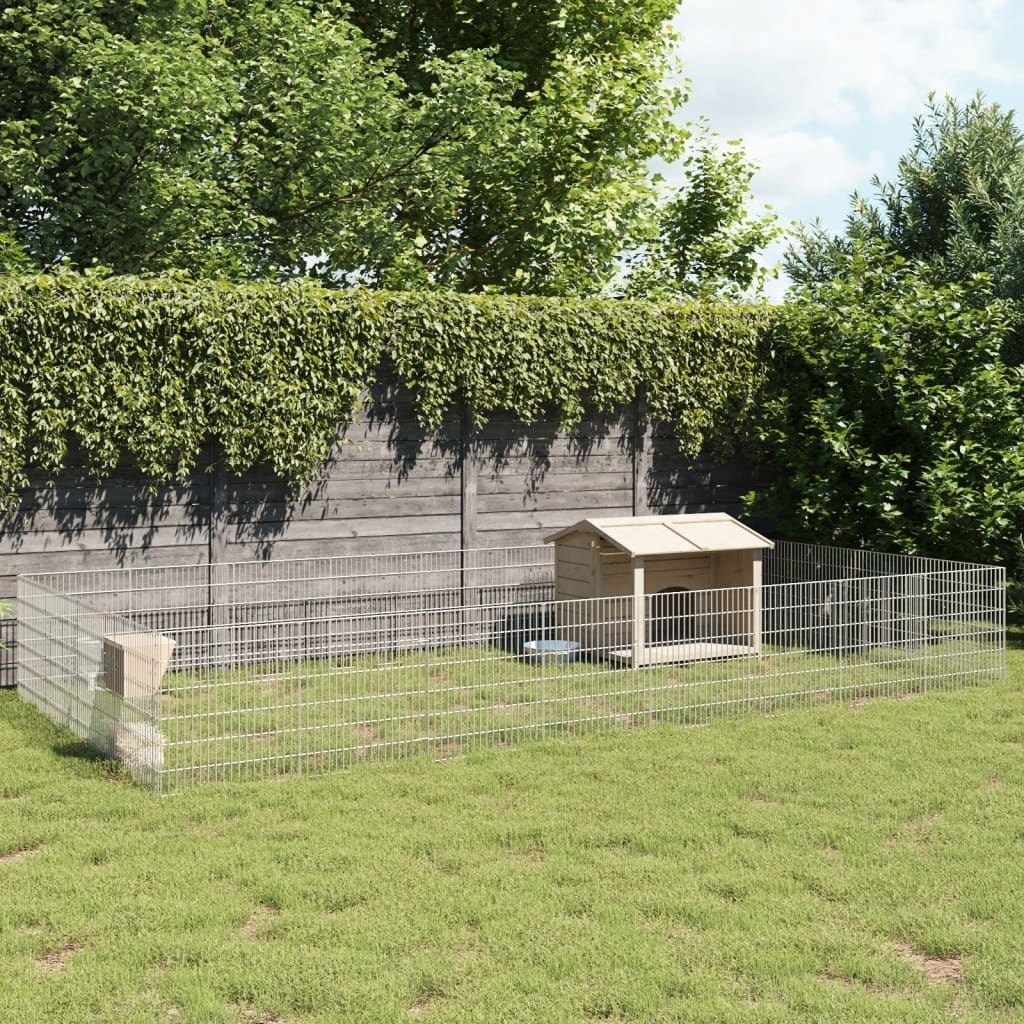 Kotec pro zvířata, 24 panelů, 54 x 60 cm, galvanizované železo Lumarko!