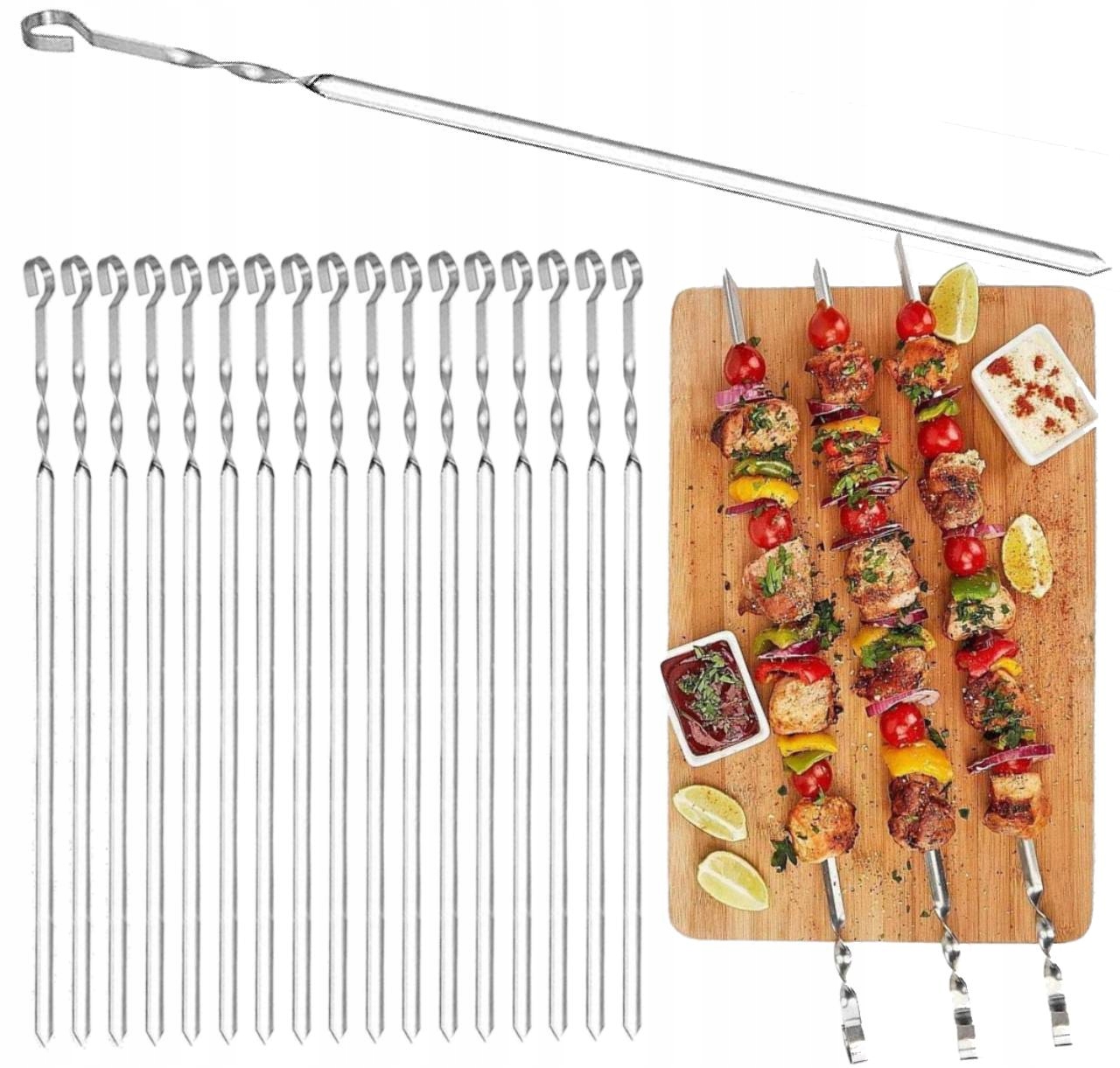 18 Ks Špízů Na Špízy Extra Silné Špízy Na Grilování 60 CM × 2 MM