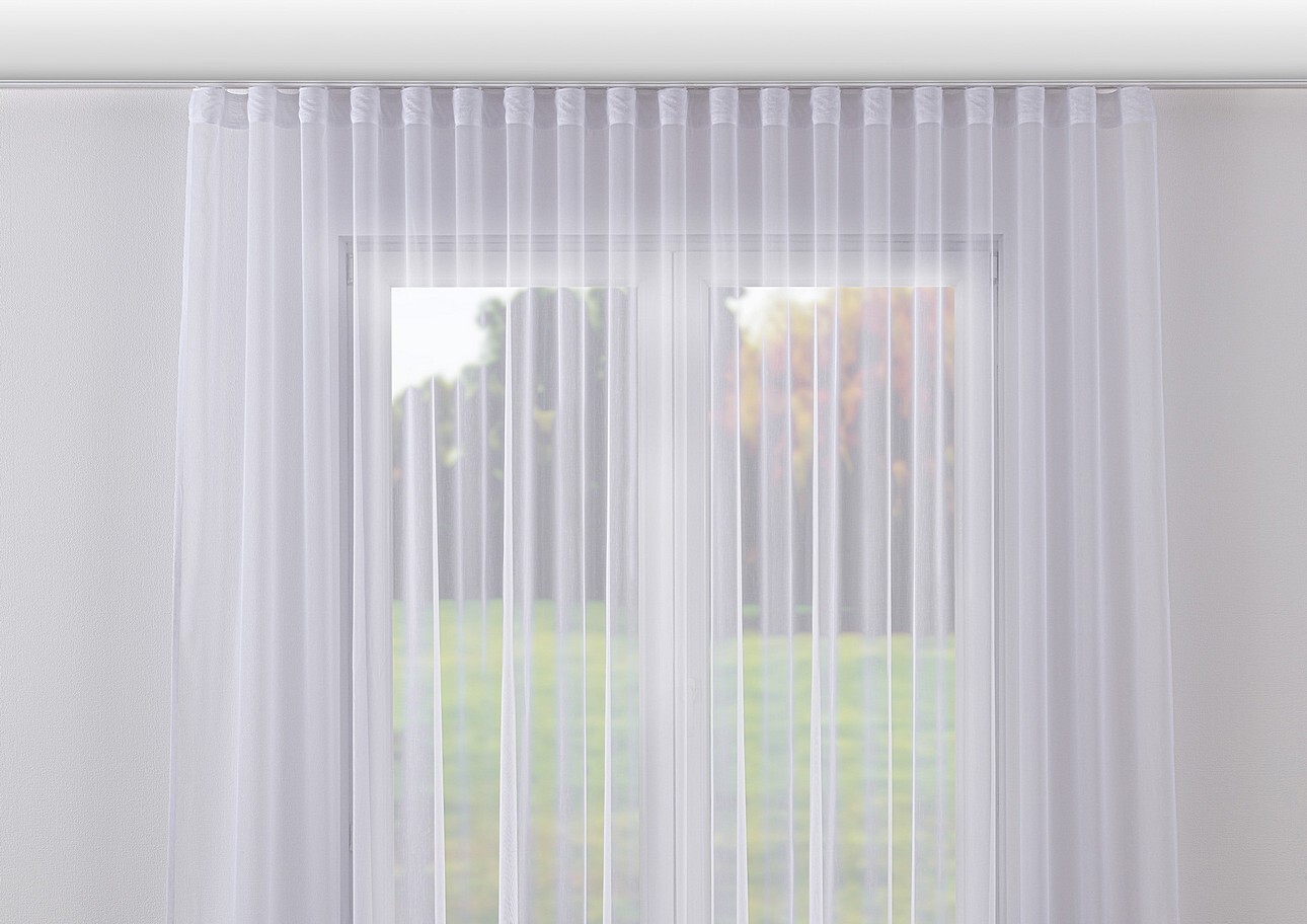 Záclona Hladká Závonová Voál S Olovenou Páskou Pre Vlnový Systém 700 X 290
