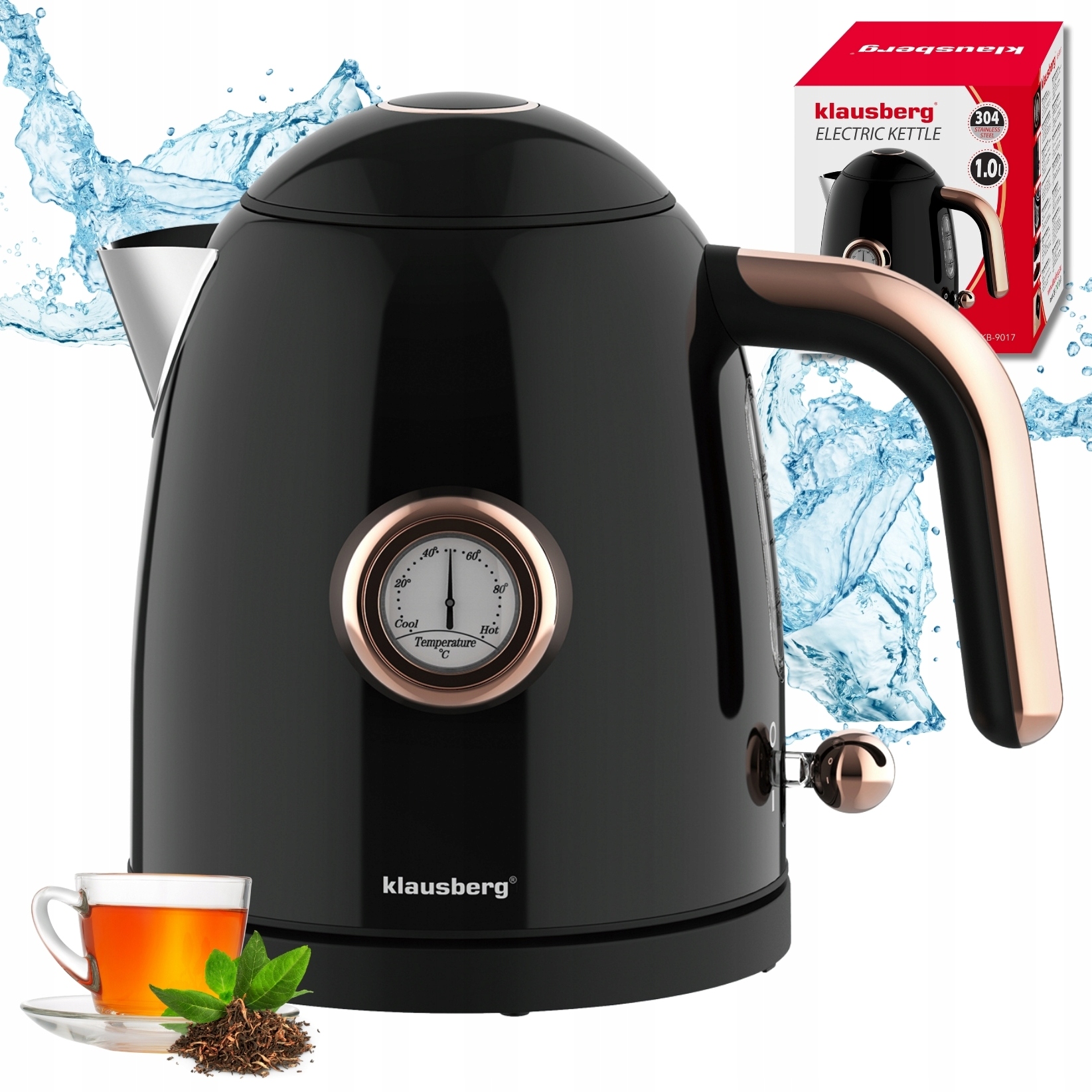 Czajnik elektryczny Klausberg KB-9017 1.0L Retro termometr Bezprzewodowy