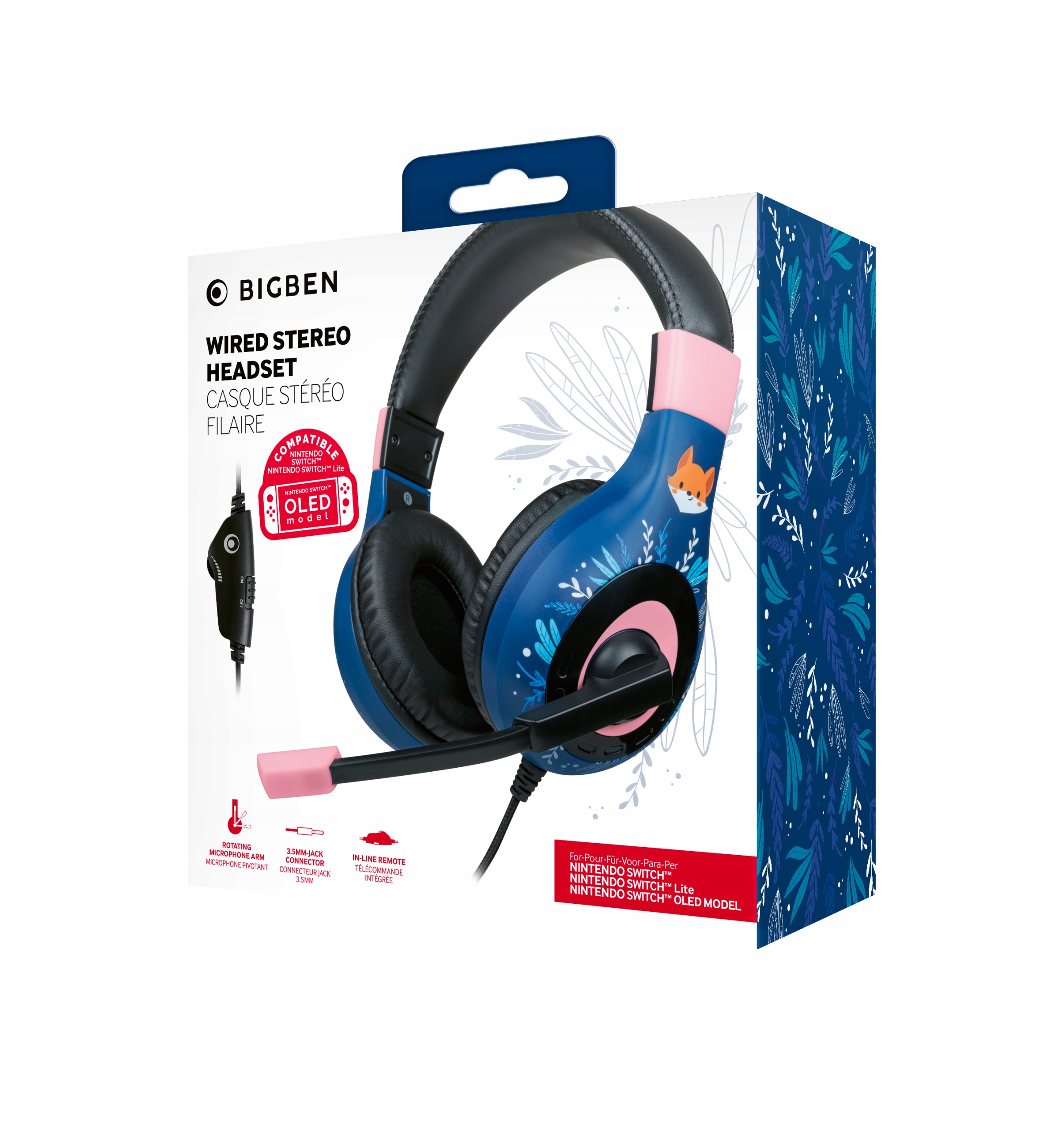 Przewodowy zestaw słuchawkowy stereo BigBen (przełącznik) Fox