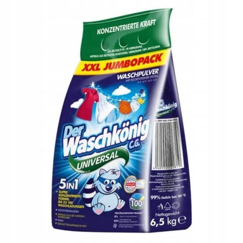 Levně Der Waschkonig Universal Prací prášek 6,5 kg De