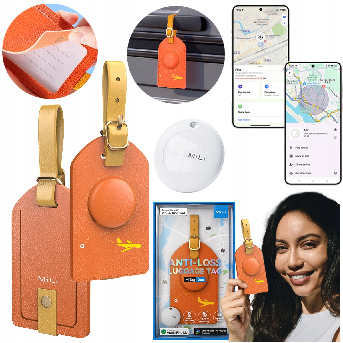 MILI MiTag Lokalizator Gps Android iOS Duo etykieta do walizki torby