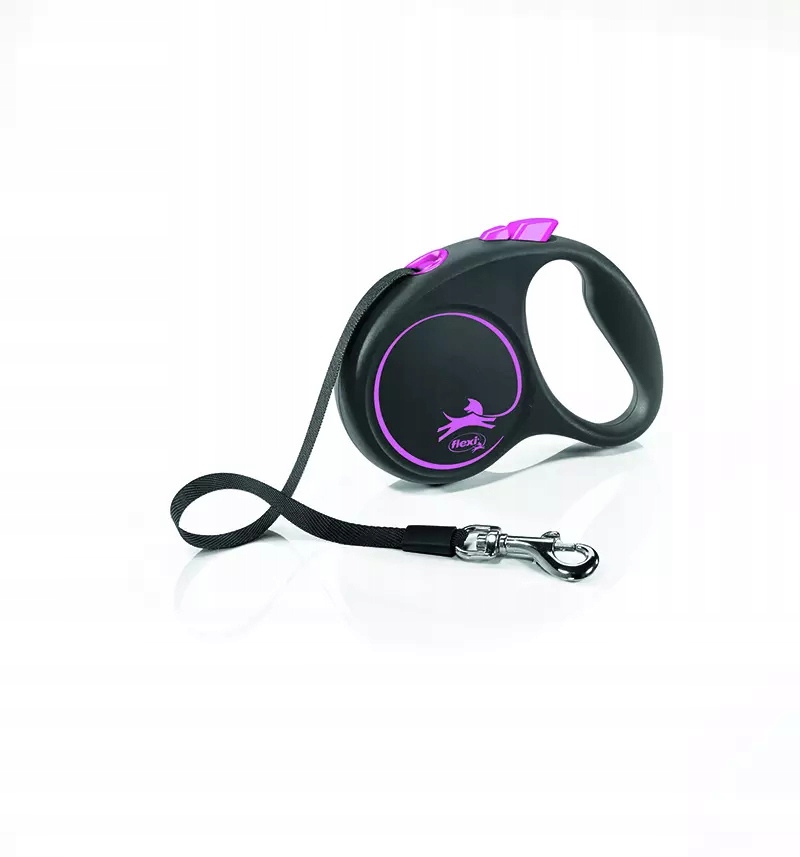 Flexi Vodítko Black Design S Páska 5 m Do 15 kg Růžová