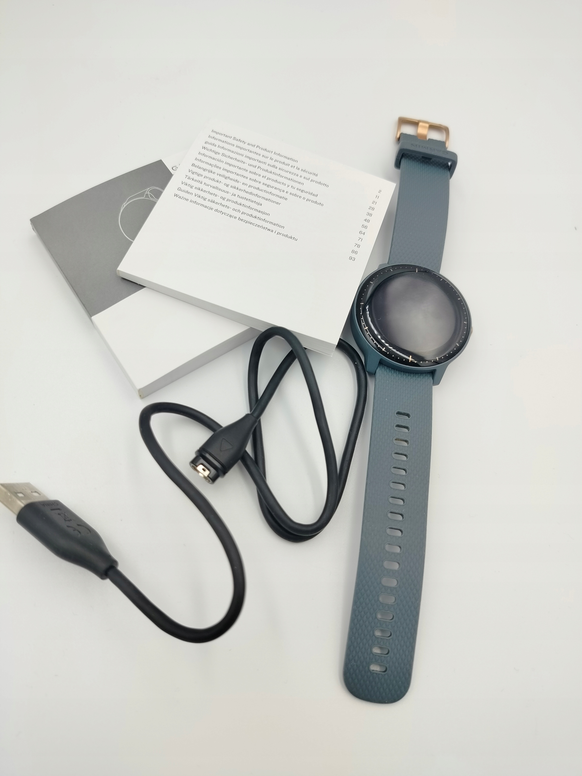 SMARTWATCH GARMIN VIVOACTIVE 3 MUSIC GRANITE NIEBIESKI ZŁOTY Transmisja danych brak