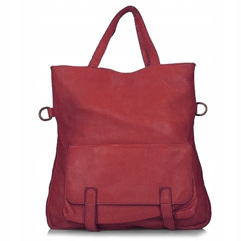 Toscanio Tos C166 Červená kabelka/batoh dámská kožená bordó Kůže