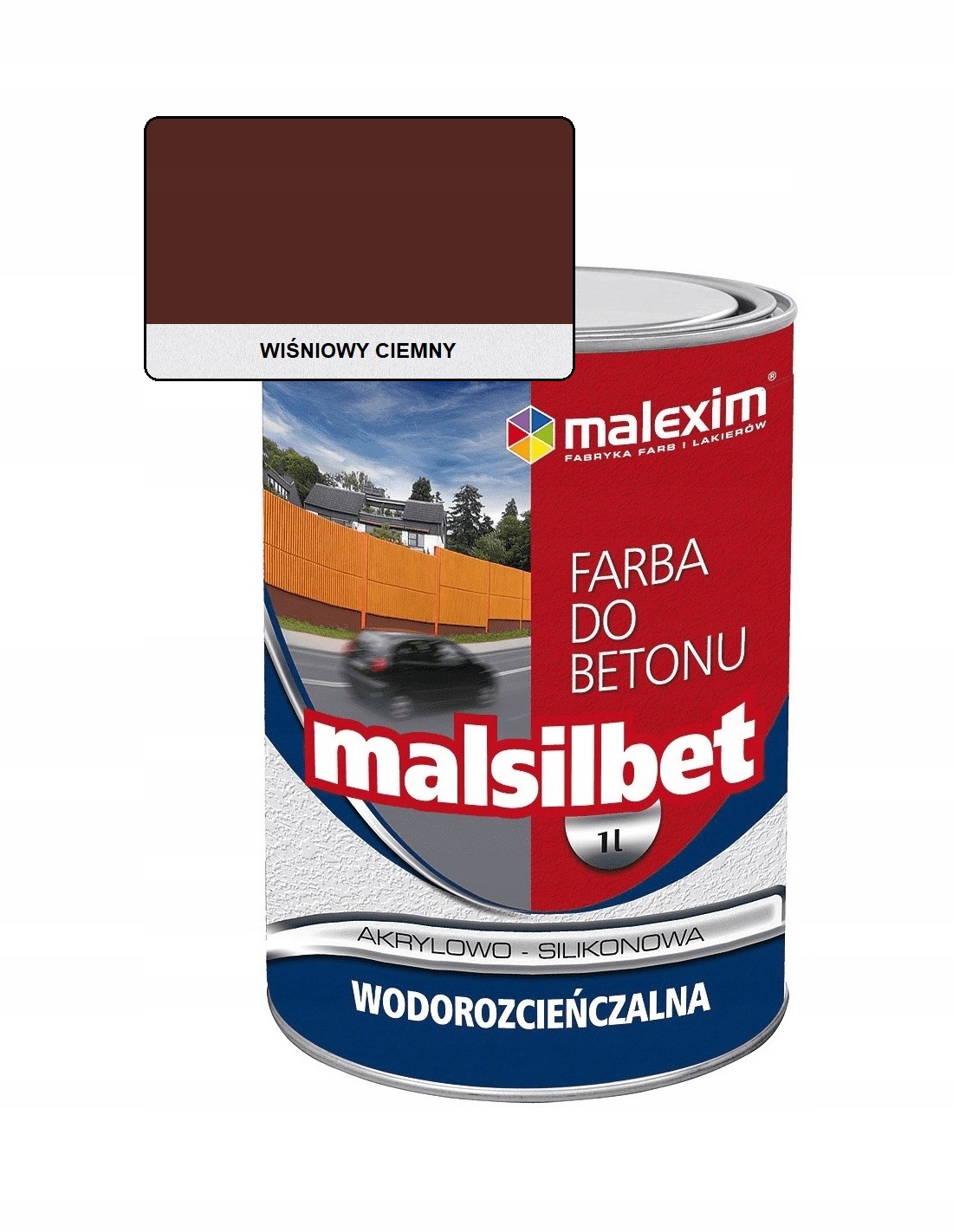 Farba do betonu dachówki 5L Wiśniowy Ciemny