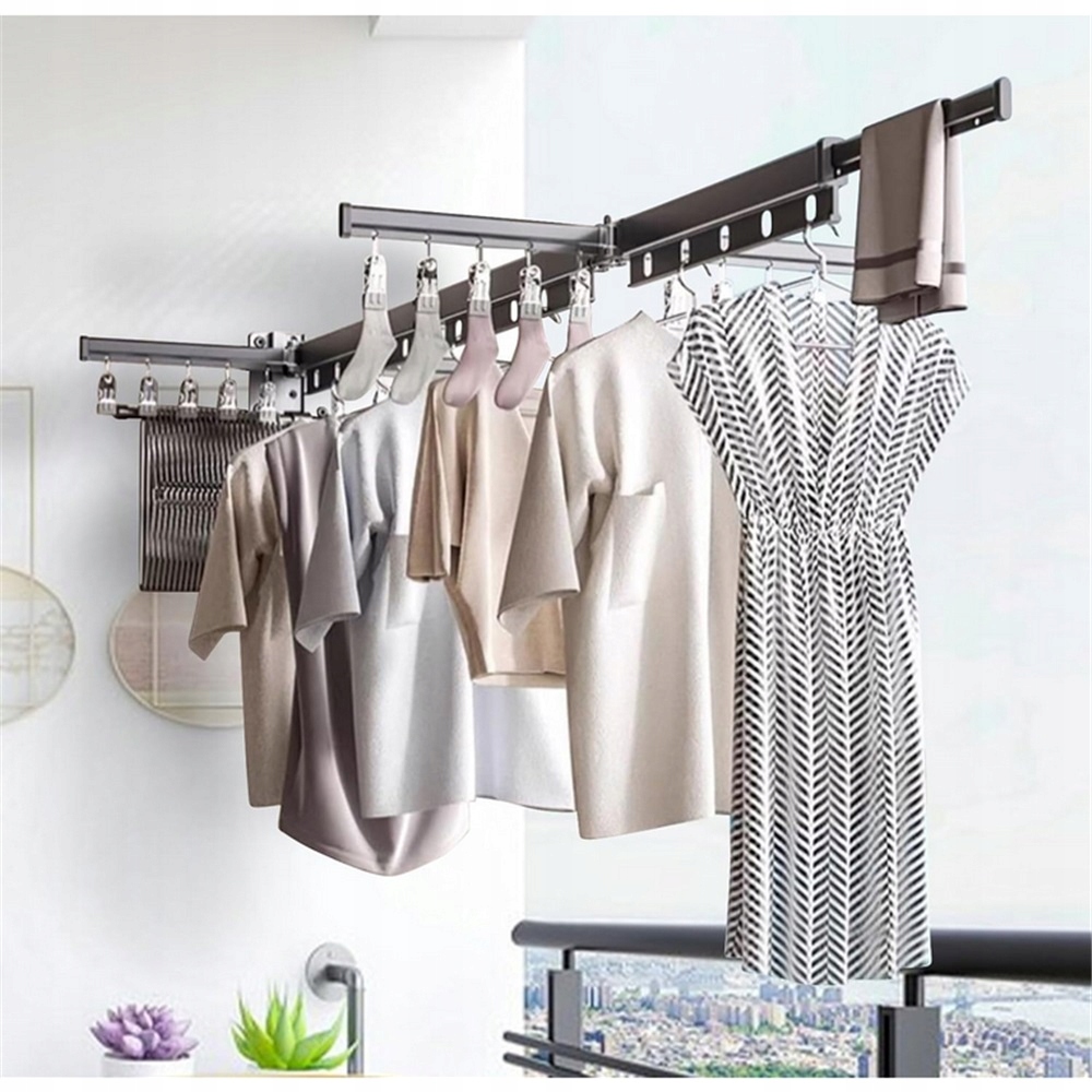 Levně Skládací Sušák Na Zeď Z Hliníku, Černá