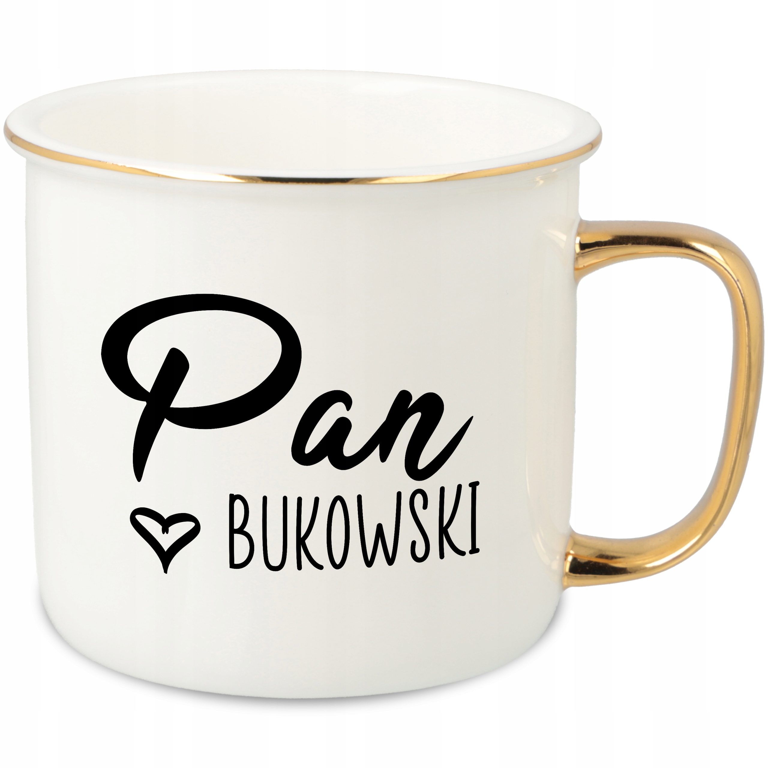 Hrnek Ucho Forma Zlatý Porcelánový Retro 280ML Dárek Pro Pan Bukowski Wz