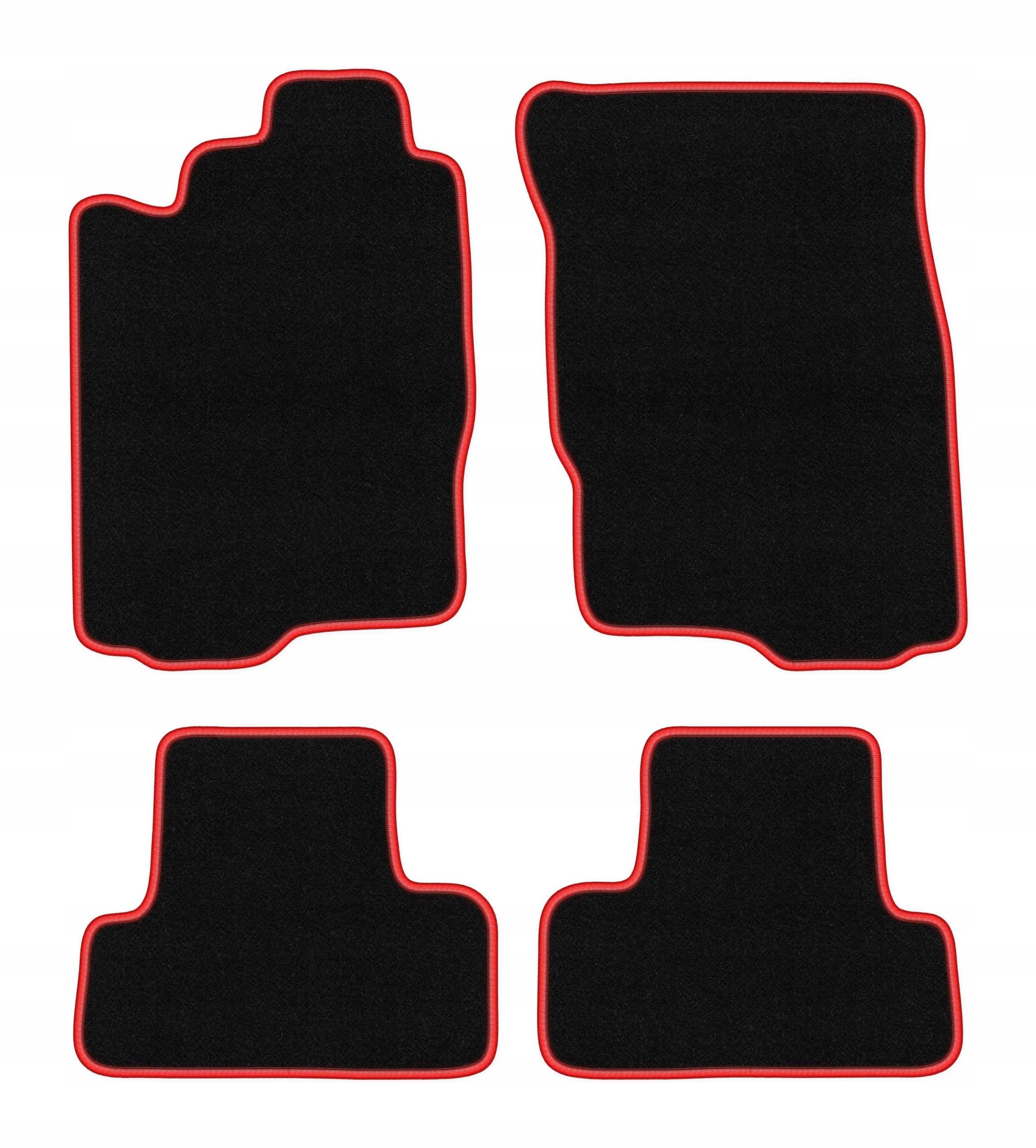 Velurové koberce pro Mitsubishi Eclipse IV 2006- komplet Carlux-red 4 ks