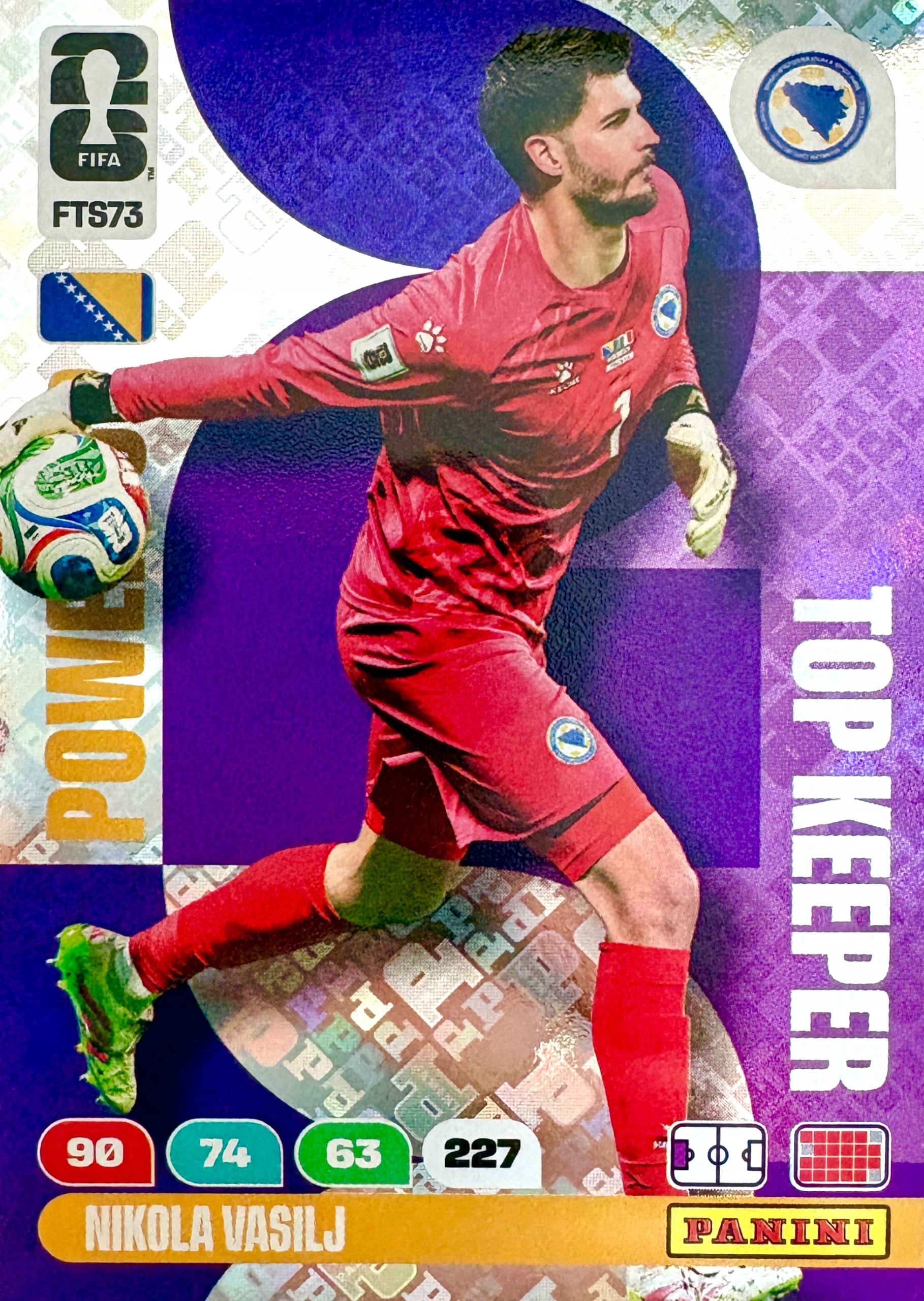 Fifa World Cup 2026 karta Power-up Top Keeper FTS73 Nikola Vasilj Bośnia