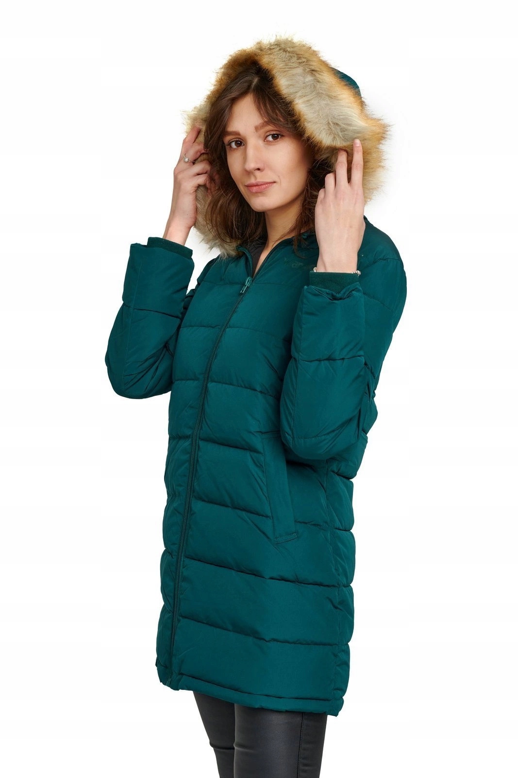 Dámská péřová bunda Wrangler Long Puffer Pine W4N2VJG01 M