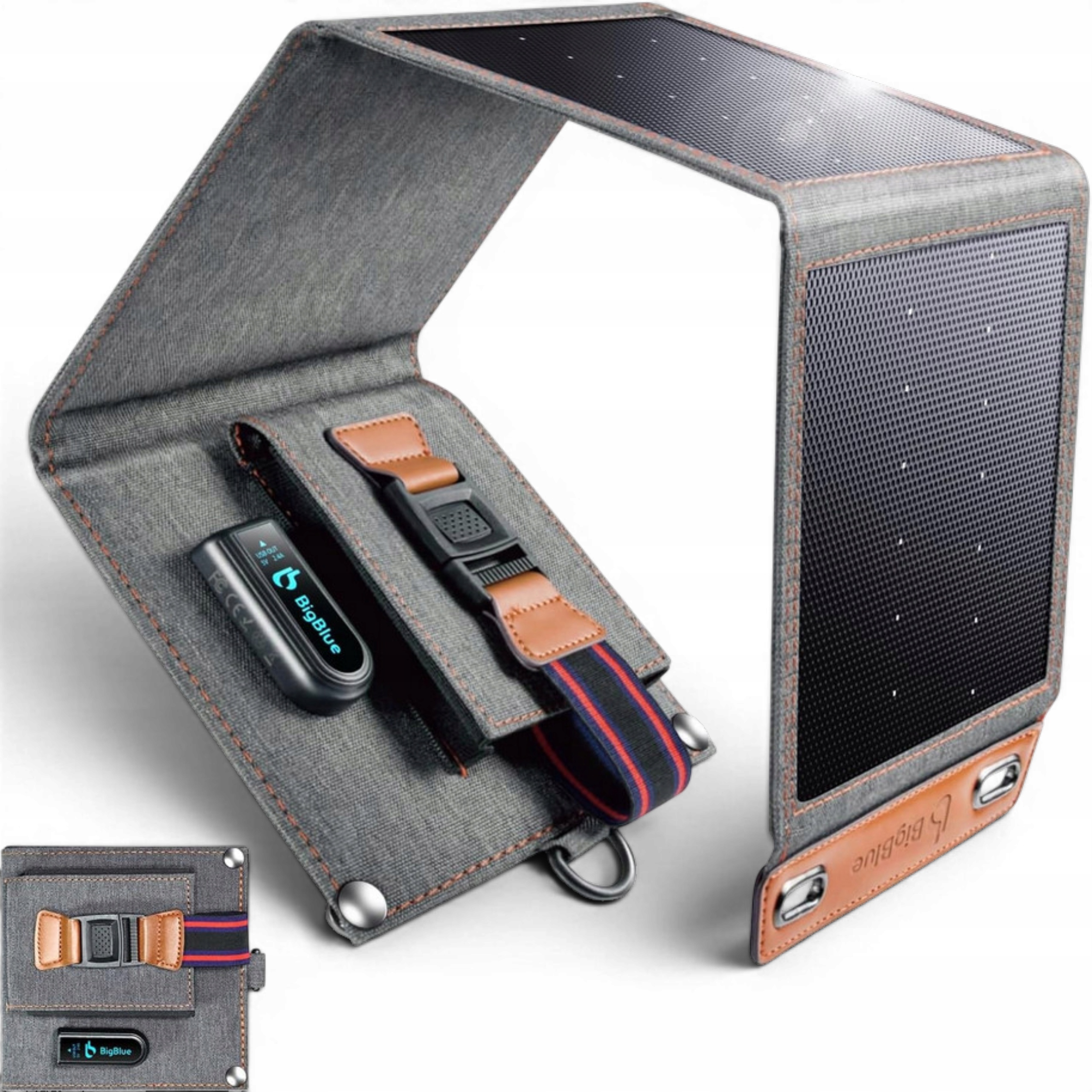 Ładowarka solarna przenośna 14W – powerbank turystyczny Usb camping