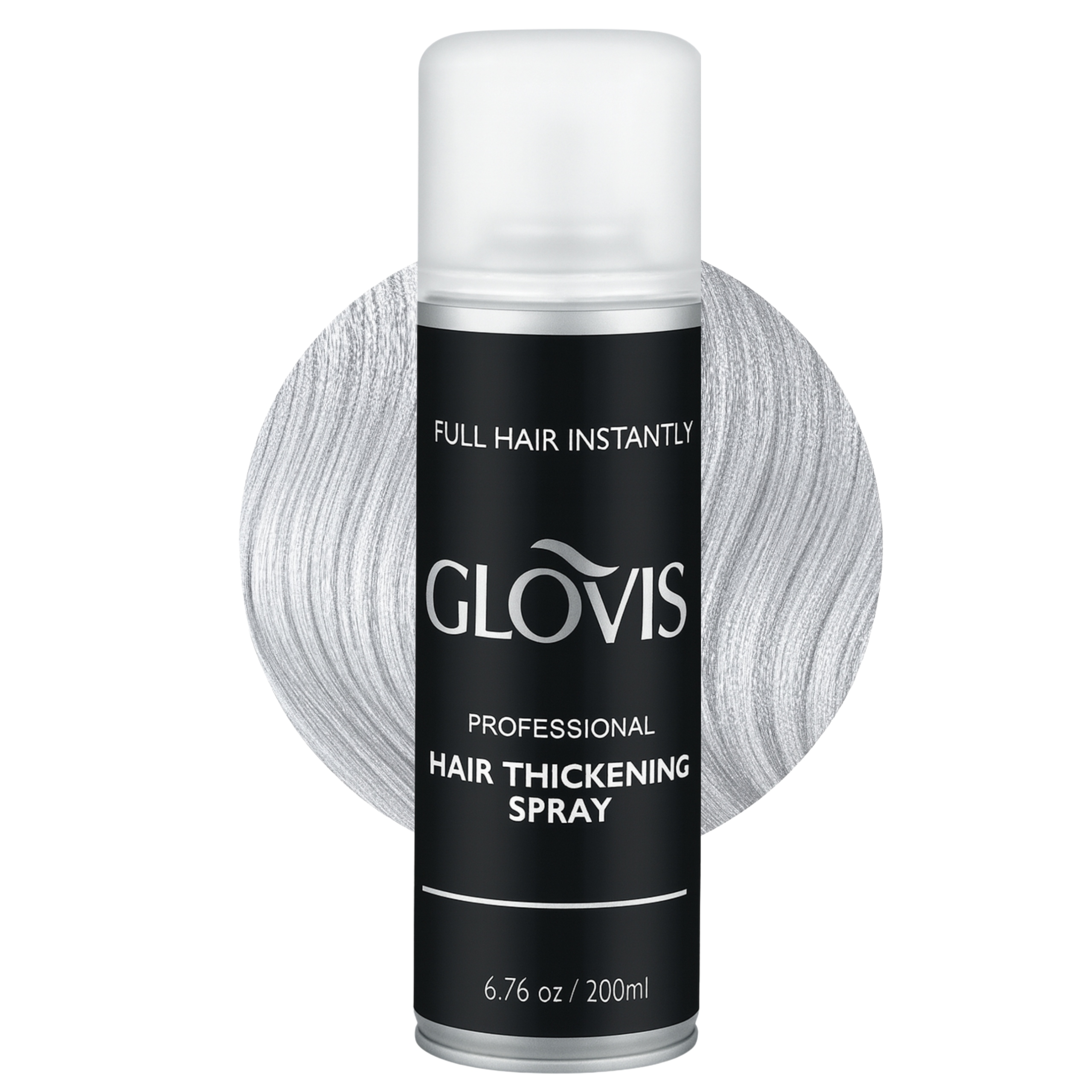 Glovis Zahušťovač vlasů Šedý 200 Ml Mikrovlákna Zahušťování Maskování