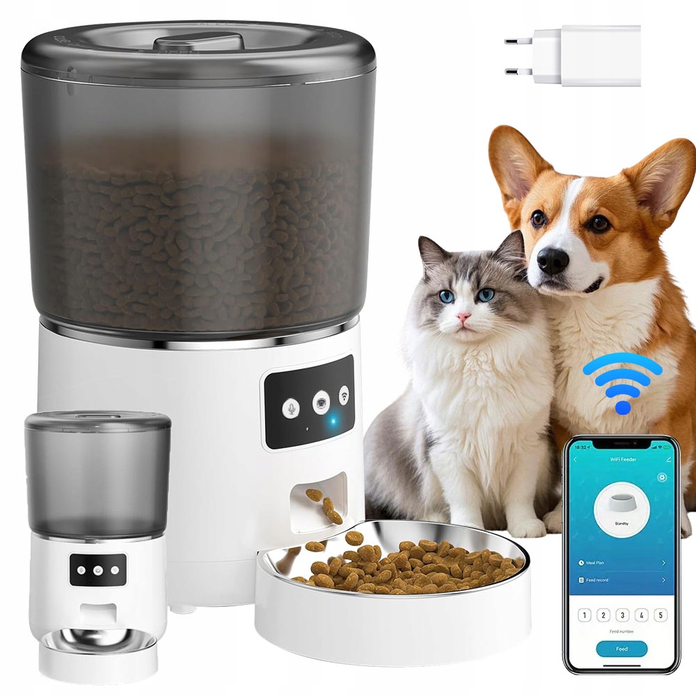 4 L Automatický Podavač Krmiva Wifi, Inteligentní Miska Z Nerezové Oceli