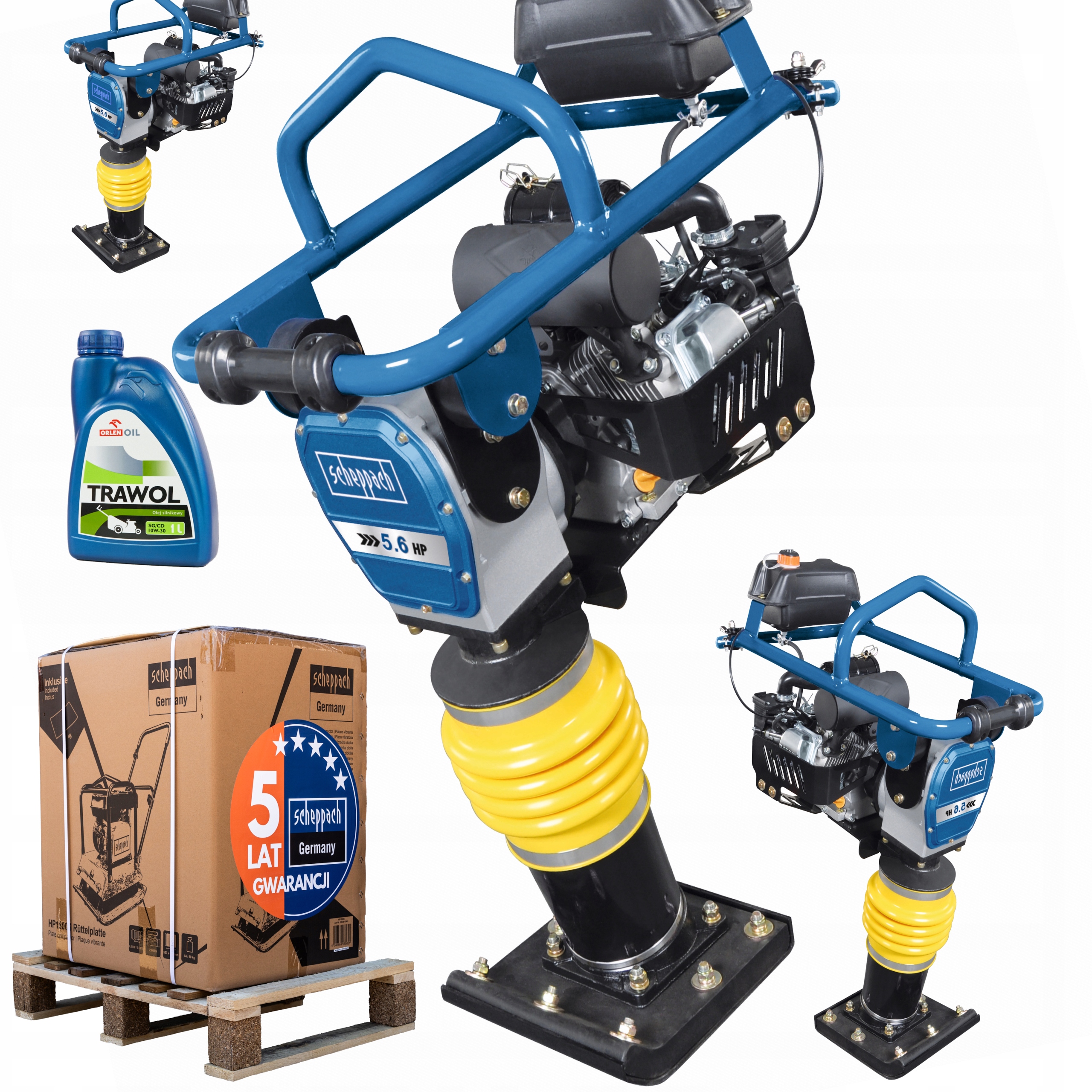 Zagęszczarka Spalinowa Skoczek Ubijak Wibracyjny Mocny 10 kN Olej 1L VS1000