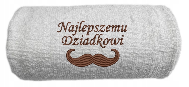 

Recznik duzy z haftem Bialy 70x140 Kochany Dziadek