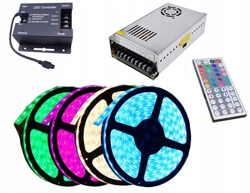 Set Led pásik 300 Rgb 5050 IP68 ovládač 20 m