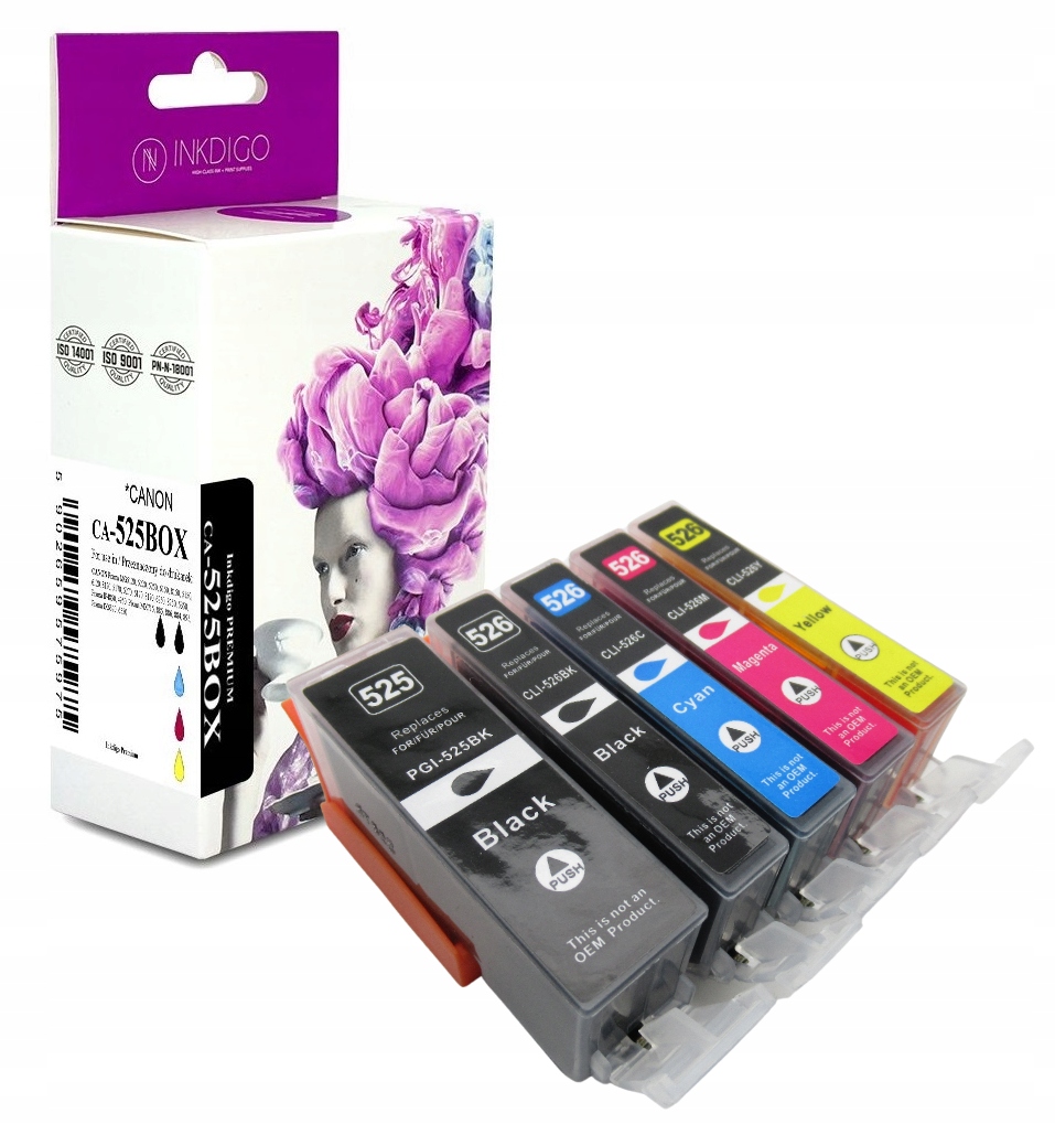 

5x Tusze do Canon Pgi 525 Pgbk CLI 526 Bk Y M C