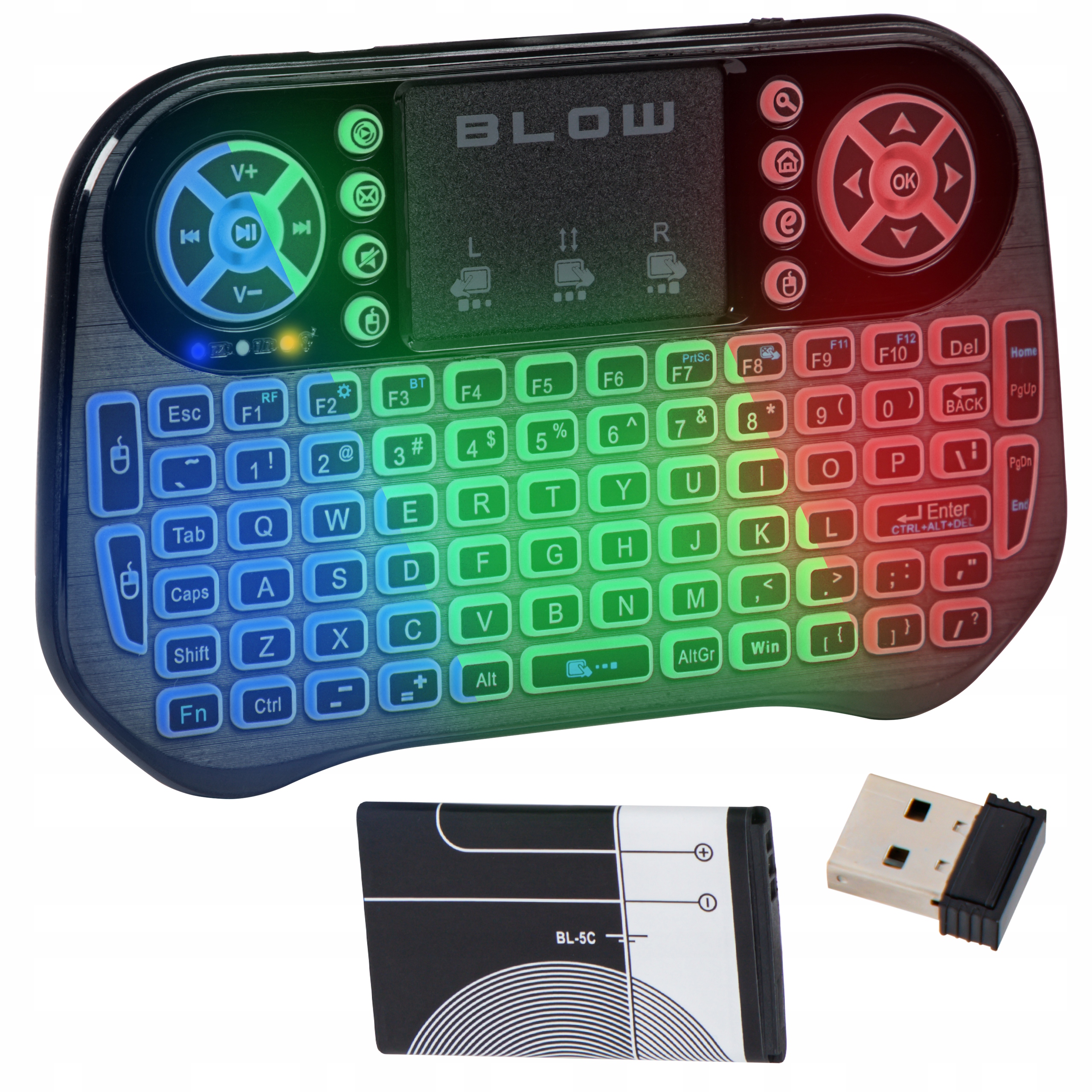 KLAWIATURA MINI SLIM BEZPRZEWODOWA SMART TV PC LED PODŚWIETLENIE TOUCHPAD