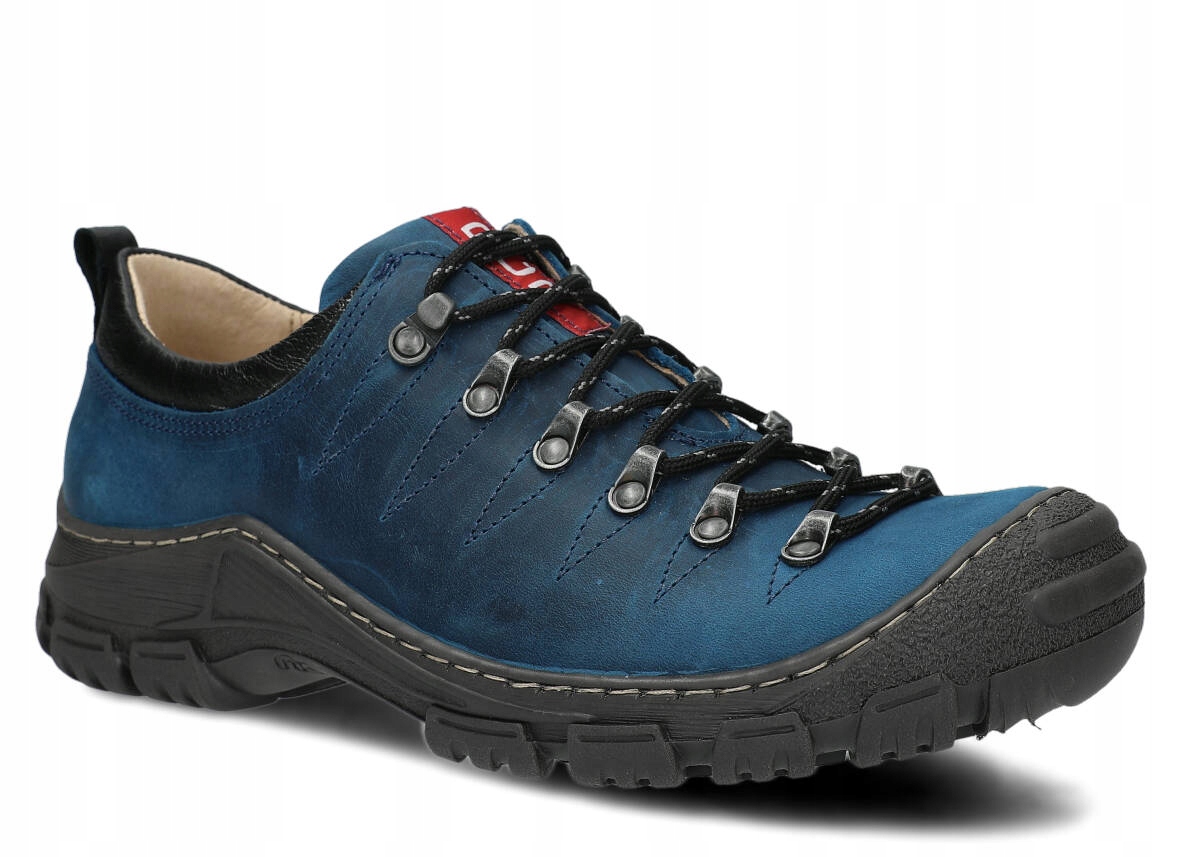 Nagaba 444 Kobaltové Pohodlné Kožené Polské Pánské Trekové Polobotky