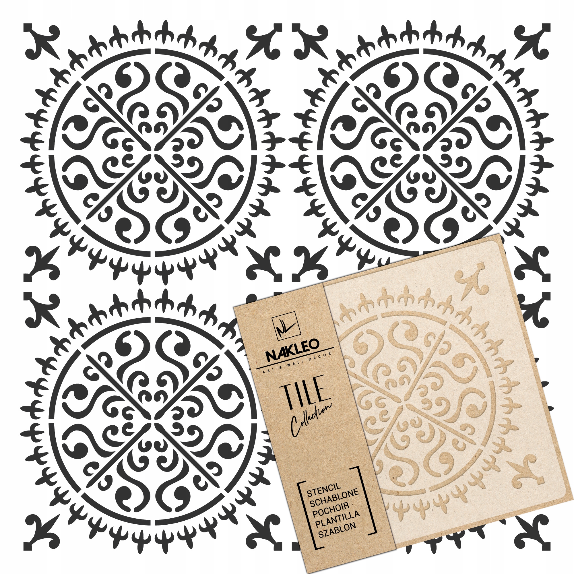 Malířská šablona Dlaždice Opakovaně Použitelný 60x60 cm Vzor Geometrie Palencia