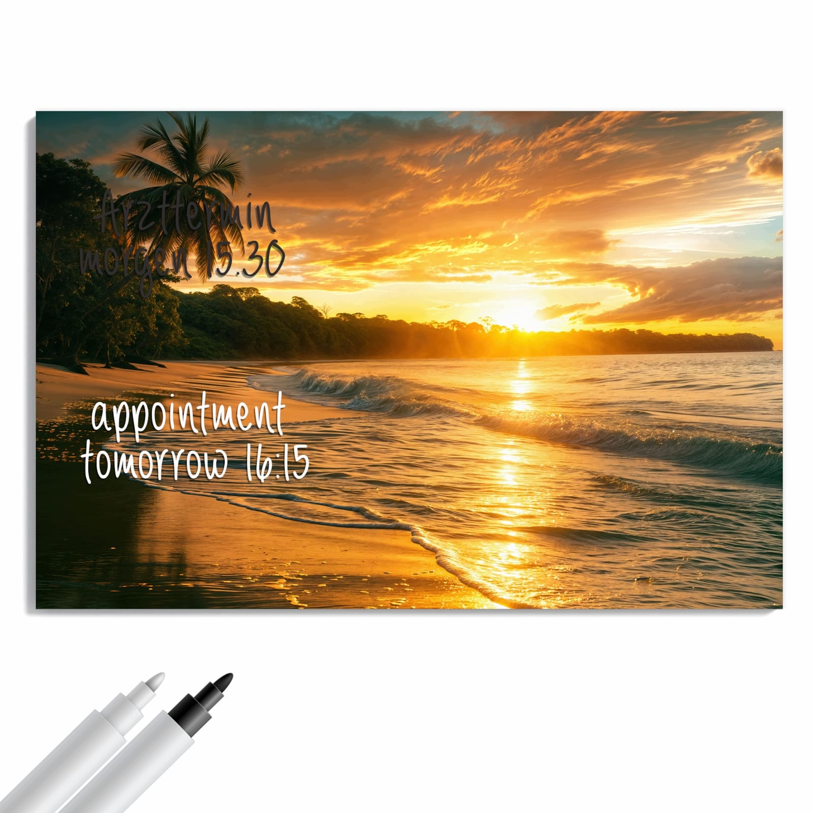 Magnetická tabule Západ slunce Pláž 90 × 60 cm