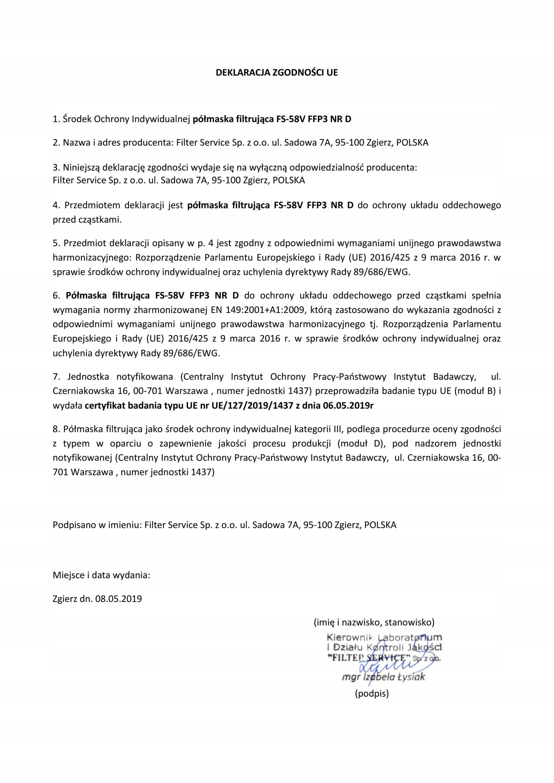 MASKA FFP3 MASECZKA OCHRONNA ANTYWIRUSOWA POLSKA Typ półmaska