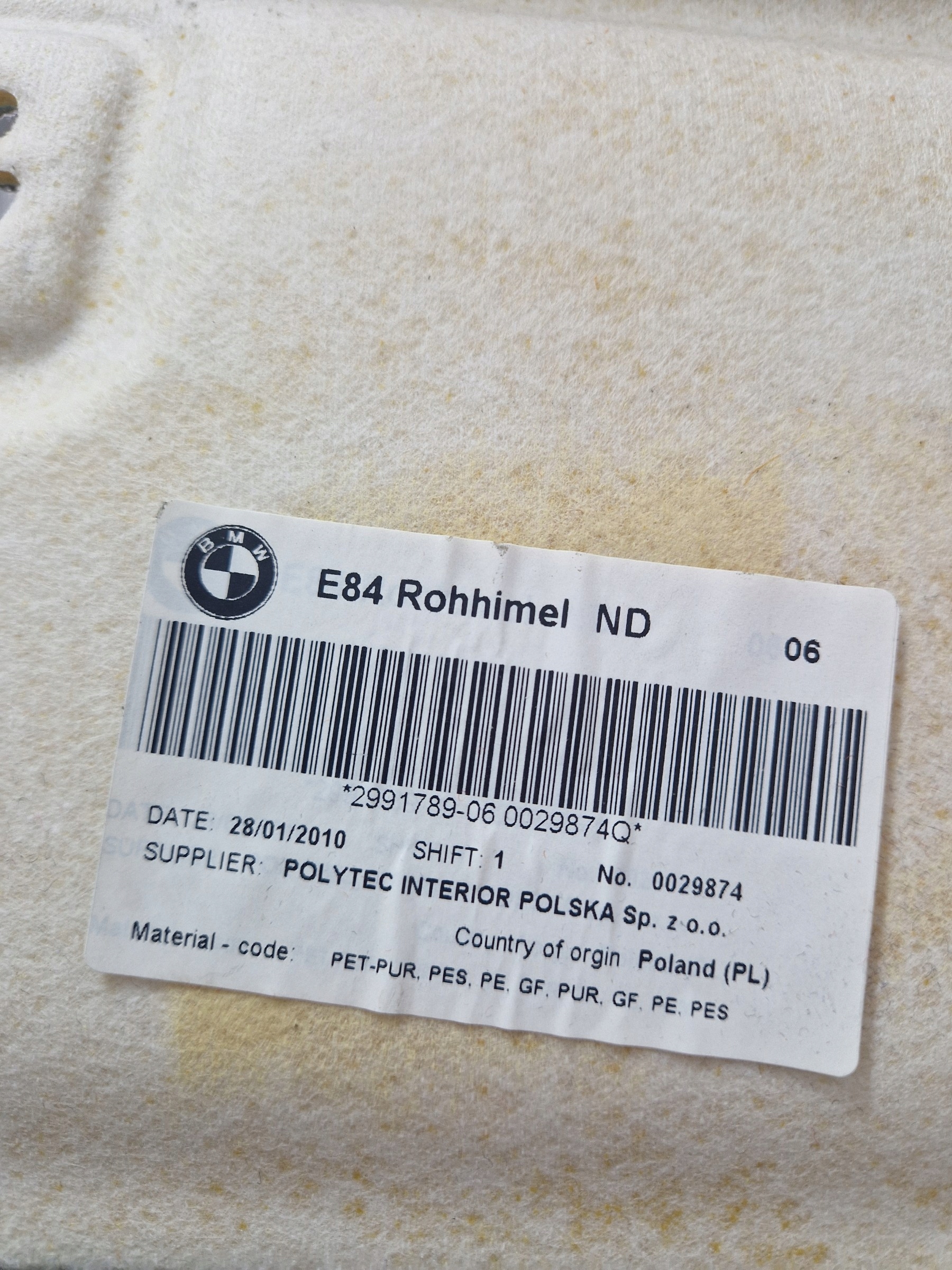 tapacír střechy BMW X1 E84 šedá