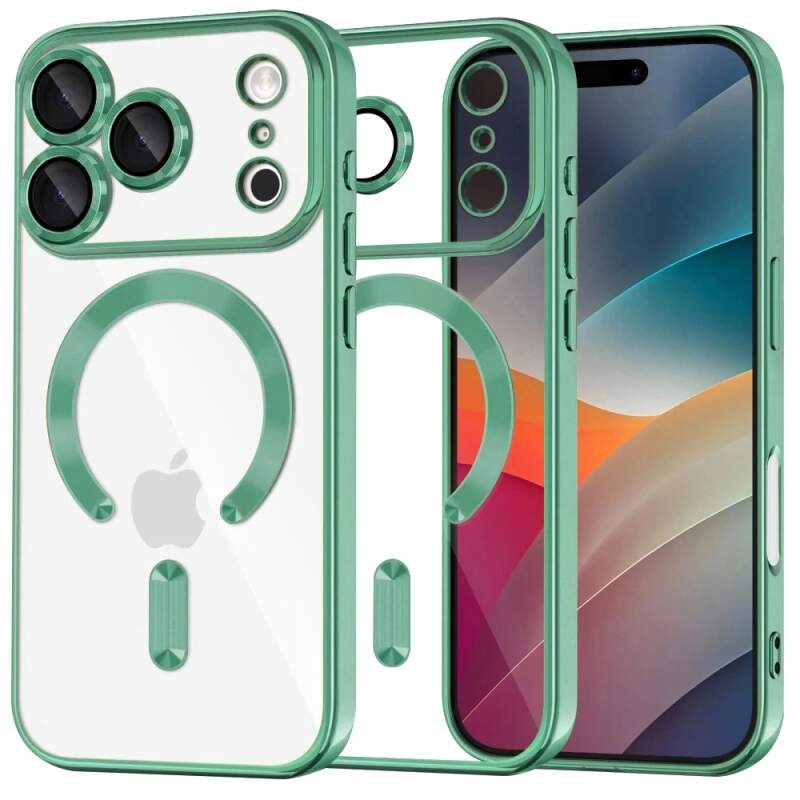 Techsuit – Luxury Crystal MagSafe etui na iPhone 17 Pro – jasnozielone