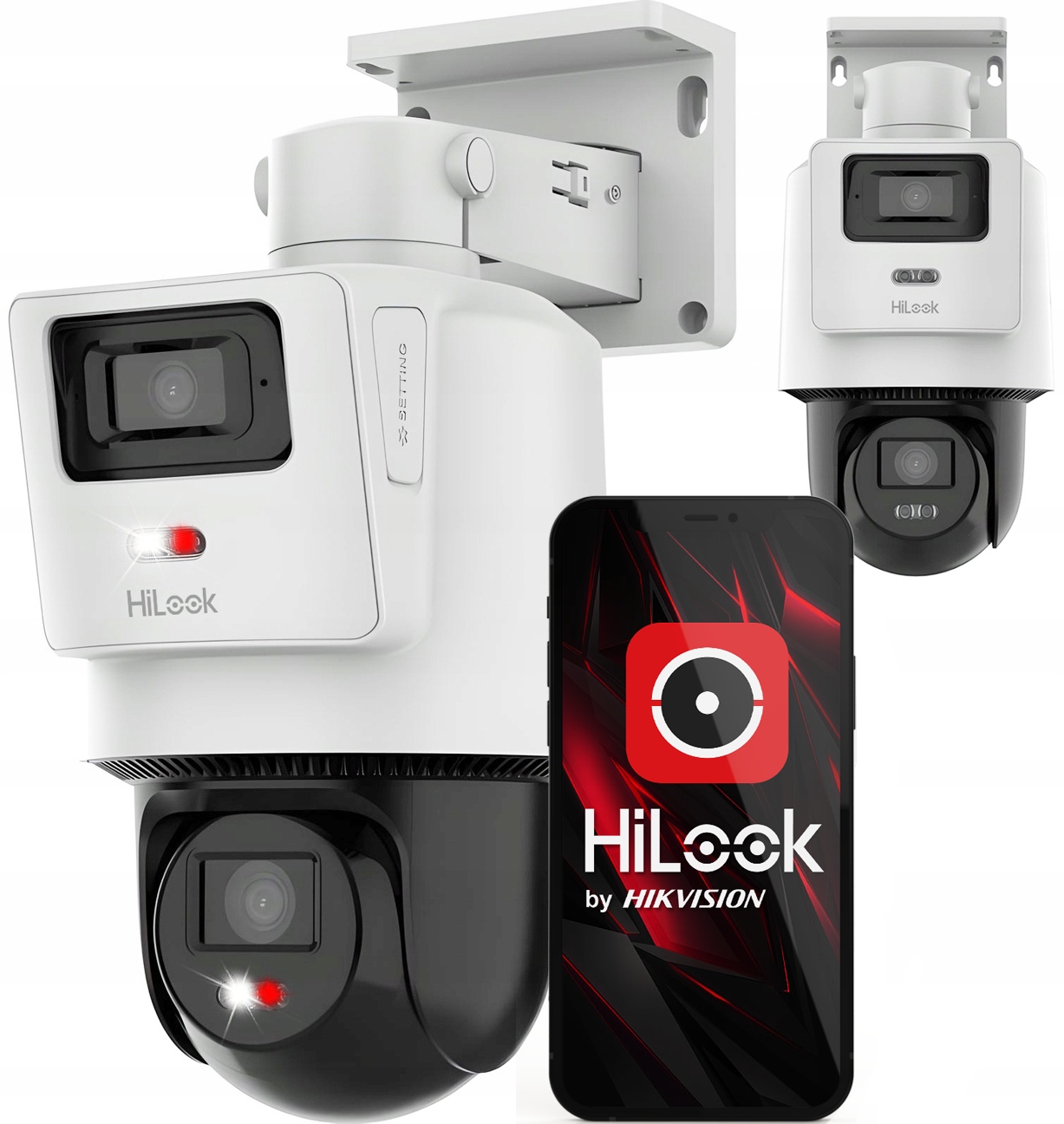 Vonkajšia otočná Ip kamera 8MP (4MPx+4MPx) TandemVu HiLook od spoločnosti Hikvision