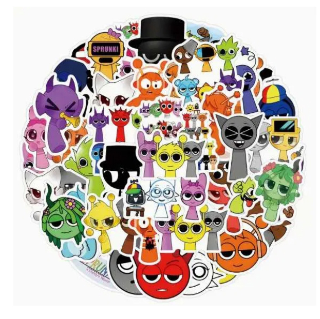 Sprunki naklejki wodoodporne wlepy z postaciami z gry Sprunki