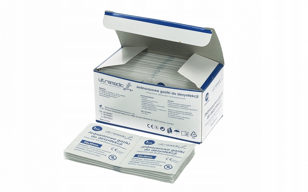 

Gaziki Do Dezynfekcji Z Alkoholem 60 x 60mm 100szt