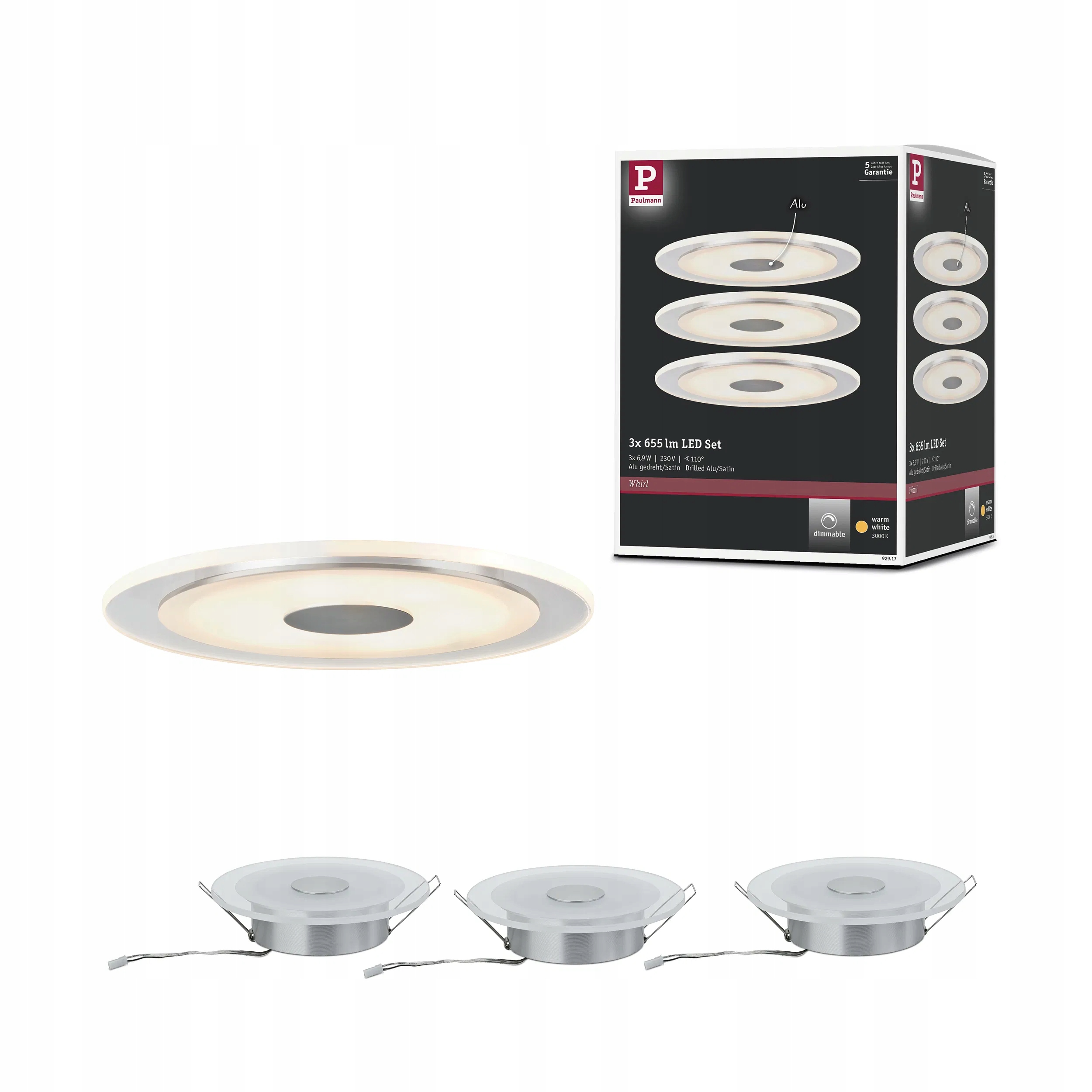 Paulmann Premium Zestaw Podstawowy Lamp Wpuszczanych Led Whirl