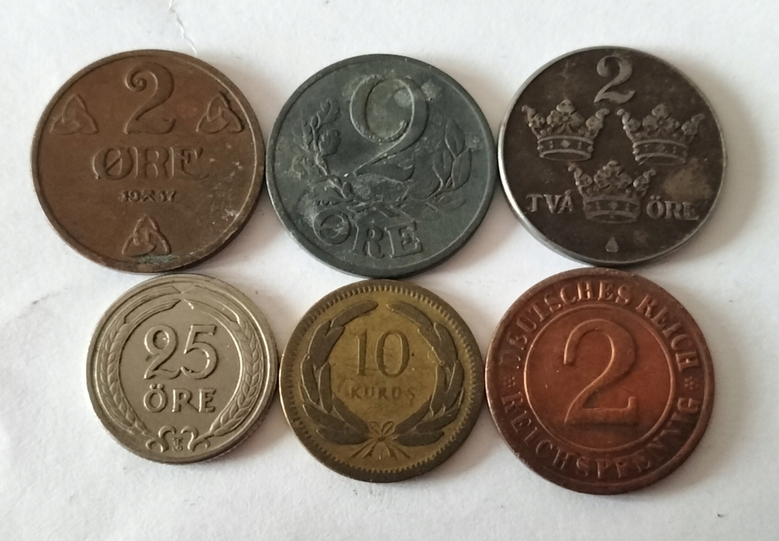 zestaw monet przedwojennych 6 szt