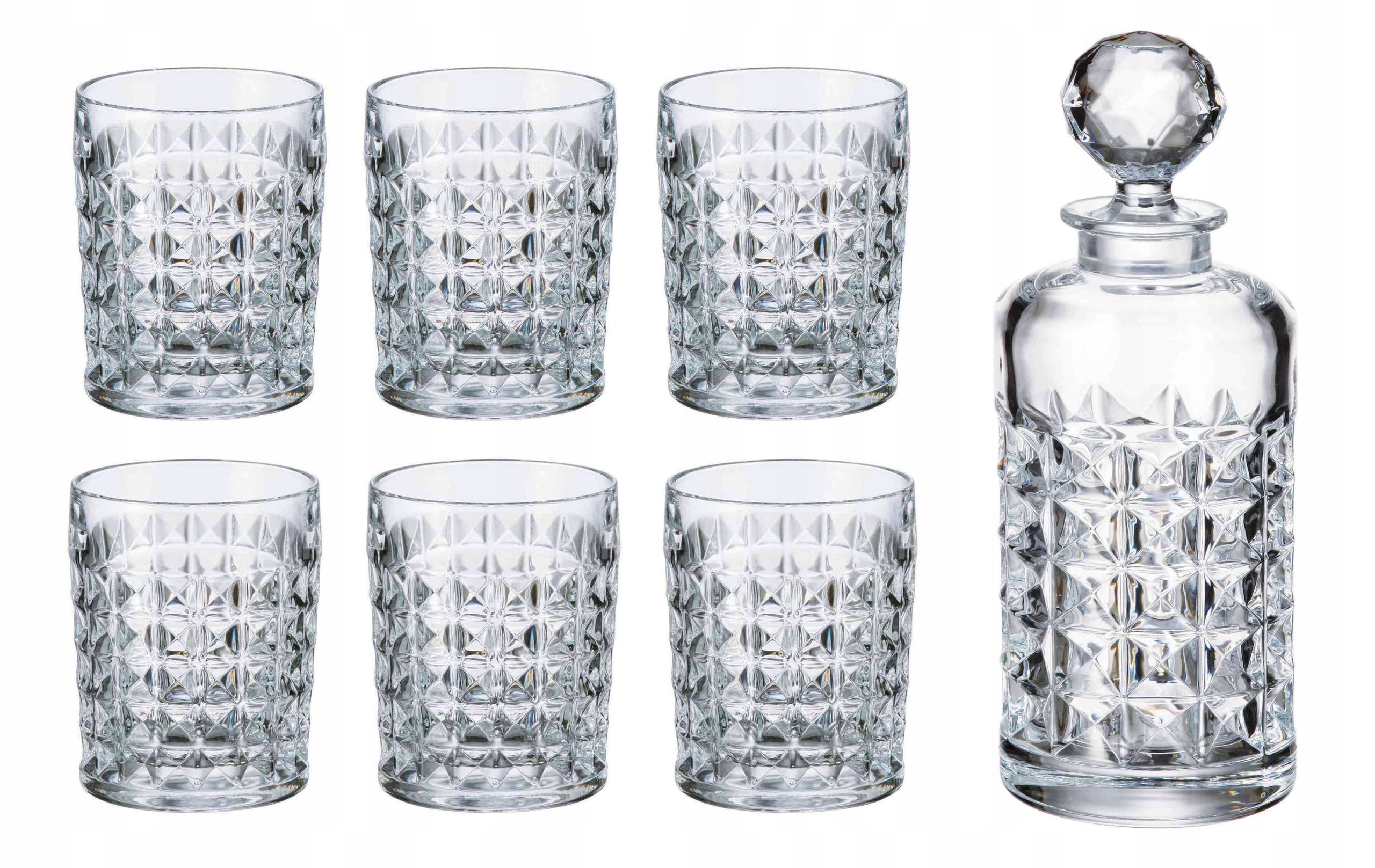 Bohemia Diamond Whisky Set 1+6 Pohárov Karafa Kryštál Komplet