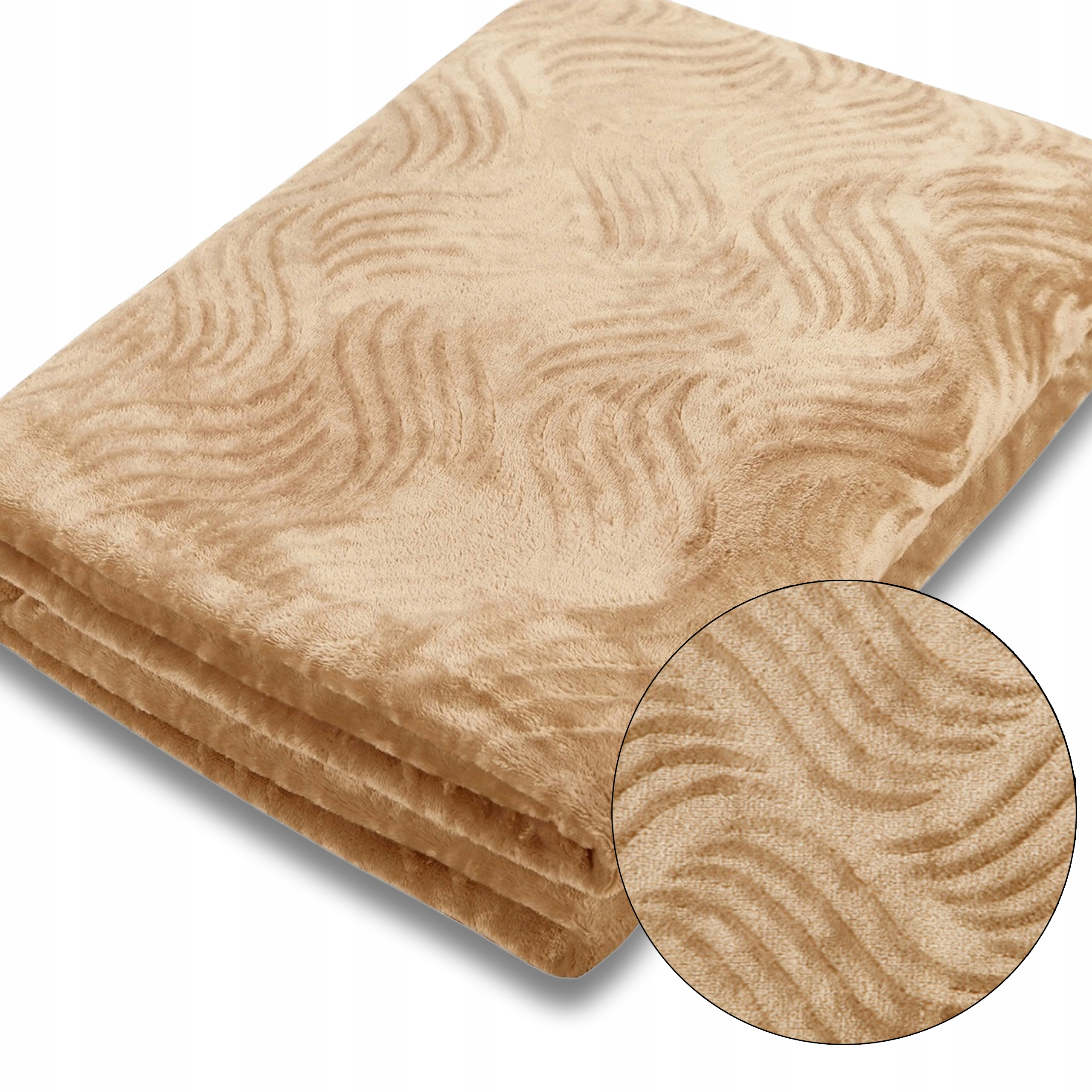 

Miękki ciepły koc Fala 220 x 200 beż Nowy Wzór