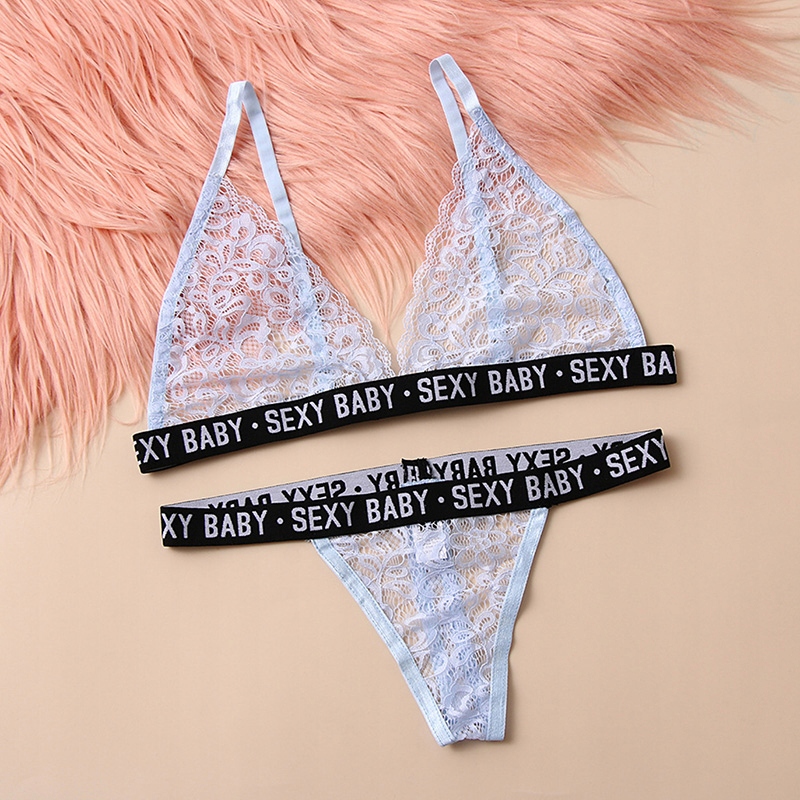 SEXY KOMPLET BIELIZNY BIUSTONOSZ KORONKA +STRINGI Model P144