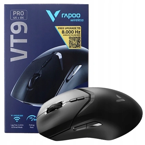 Myš Pro Hráče Rapoo VT9 Pro 2.4GHz 26000 Dpi Bezdrátová Myš Černá