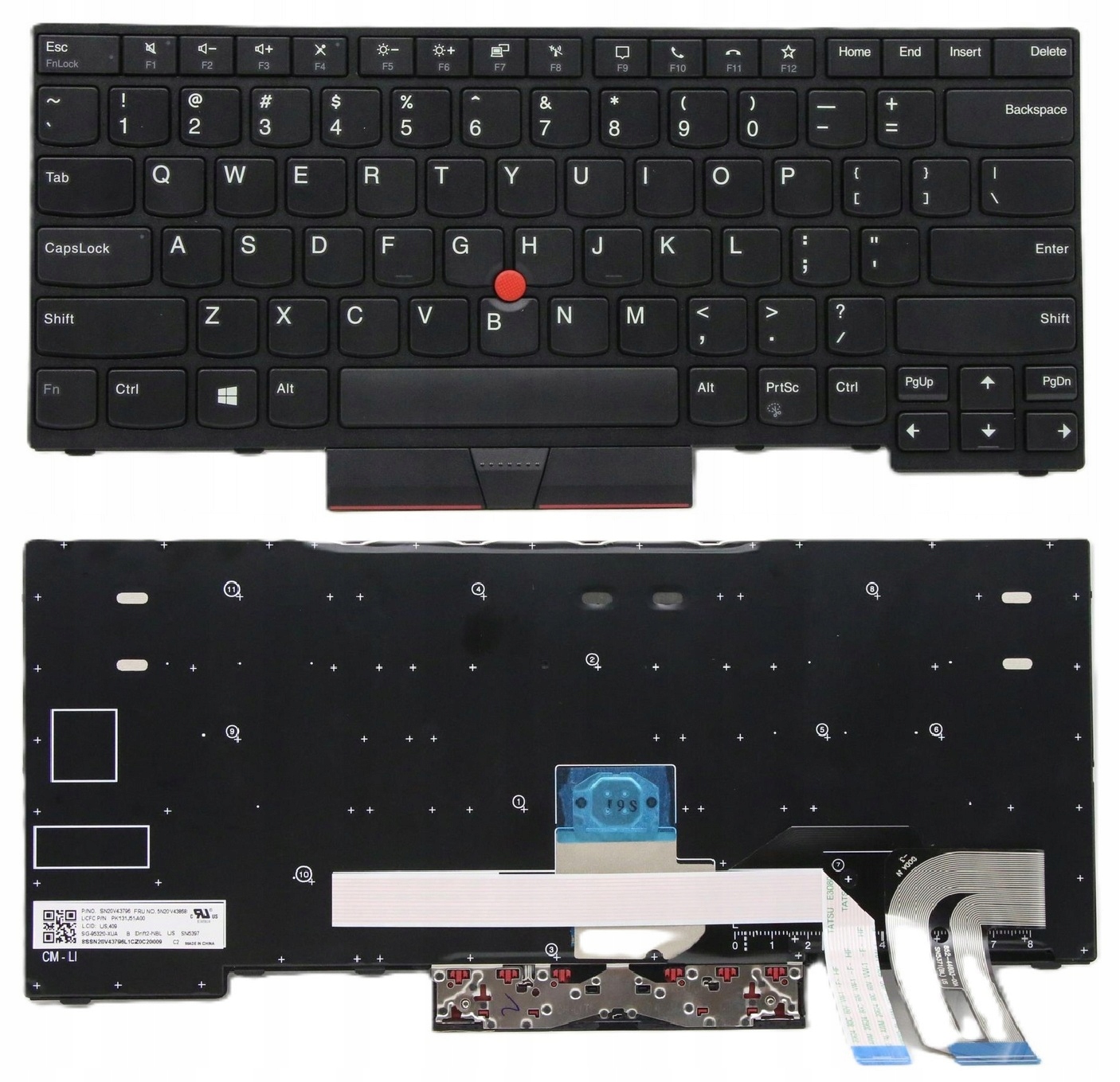 Klávesnica pre notebook Lenovo ThinkPad T480s T490 E480 E485 E490 L380 L390